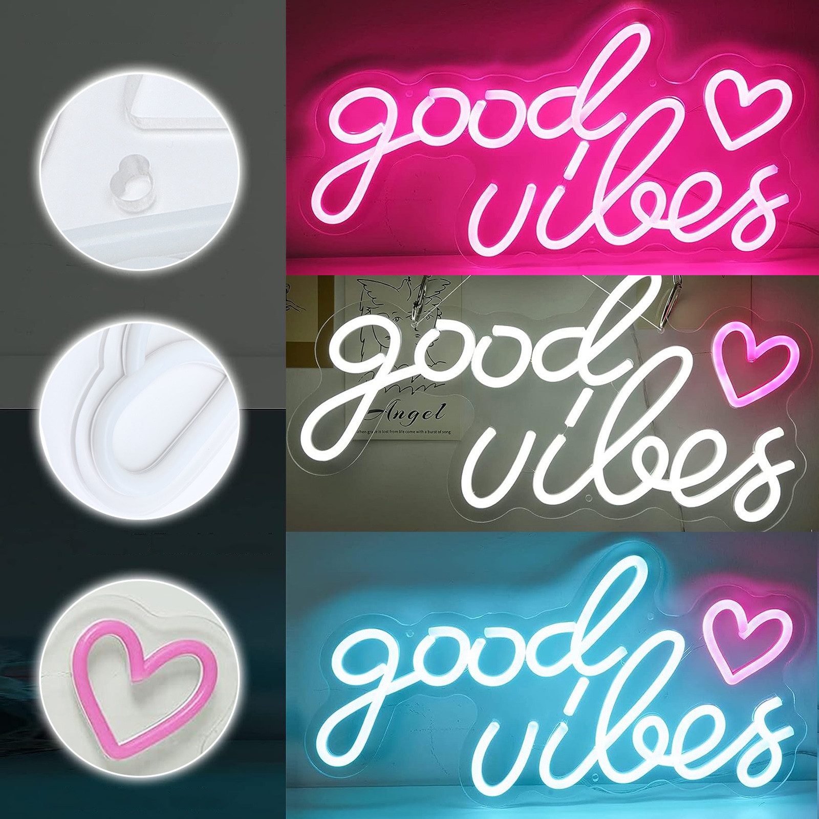 MUPOO LED Dekolicht Good Vibes Neonschild günstig online kaufen