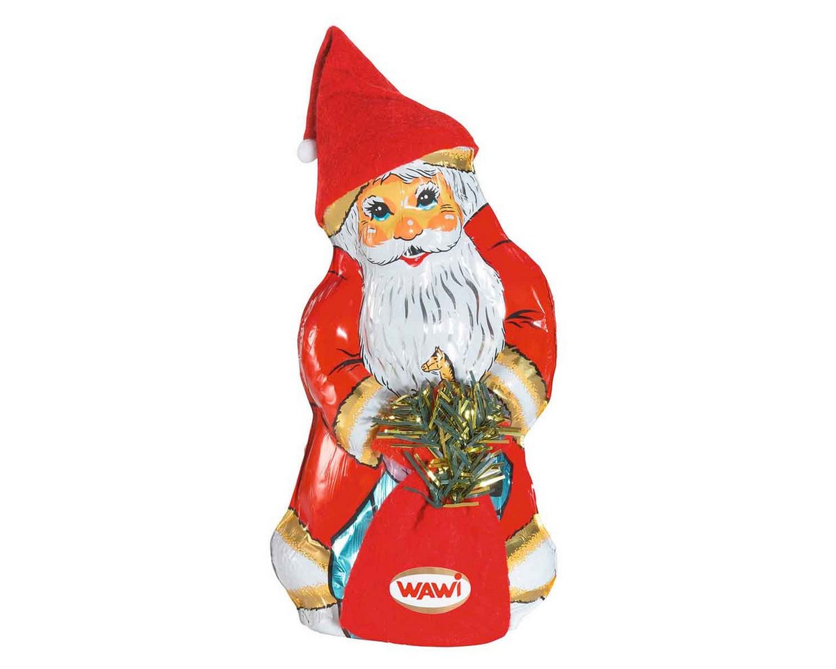 WAWI Schokolade, Wawi Weihnachtsmann mit Sack Hohlfigur Vollmilchschokolade 200g