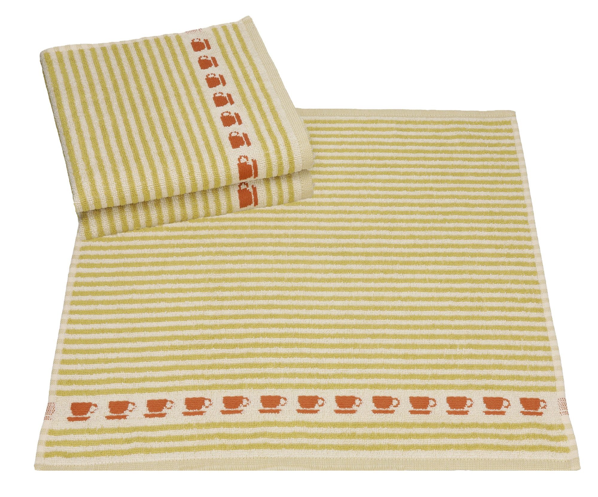Geschirrtuch 3 Stück Küchentücher mit Streifen und Tassenmotiv Розмір 50 cm x 50 cm
