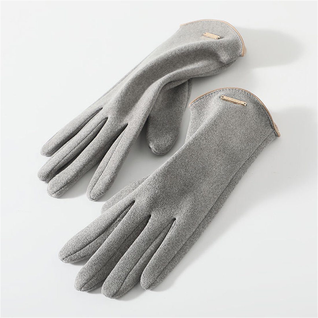 DÖRÖY Fleecehandschuhe Women's Winter Padded Touch Screen Gloves,Reiten Warme Handschuhe Grau