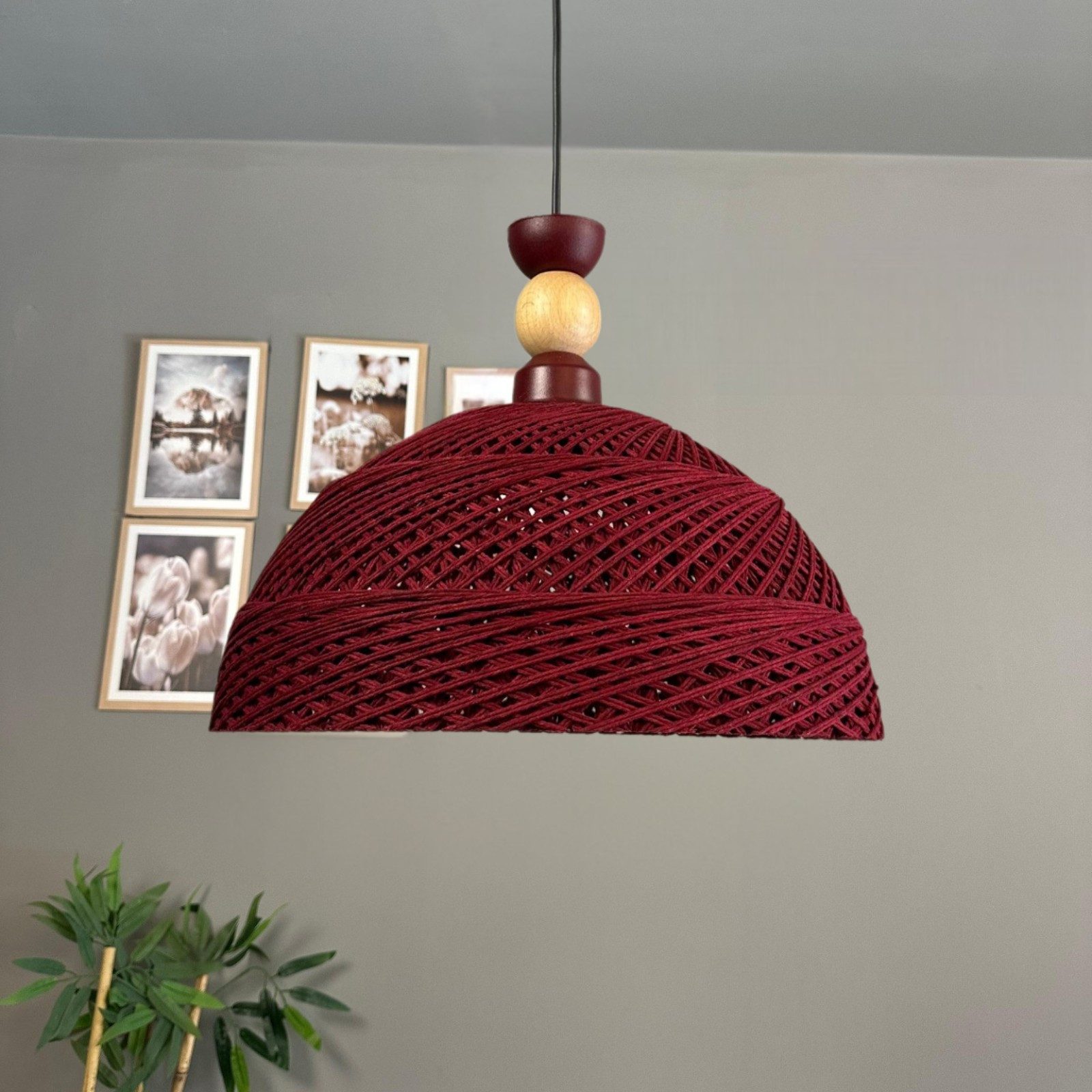 Bamyum Pendelleuchte Pendelleuchte Yimpi Hängelampe Industrial Ø30 cm, E27, Moderne Lampe, ohne Leuchtmittel, E27, Dimmbar, Einstellbare Kabellänge