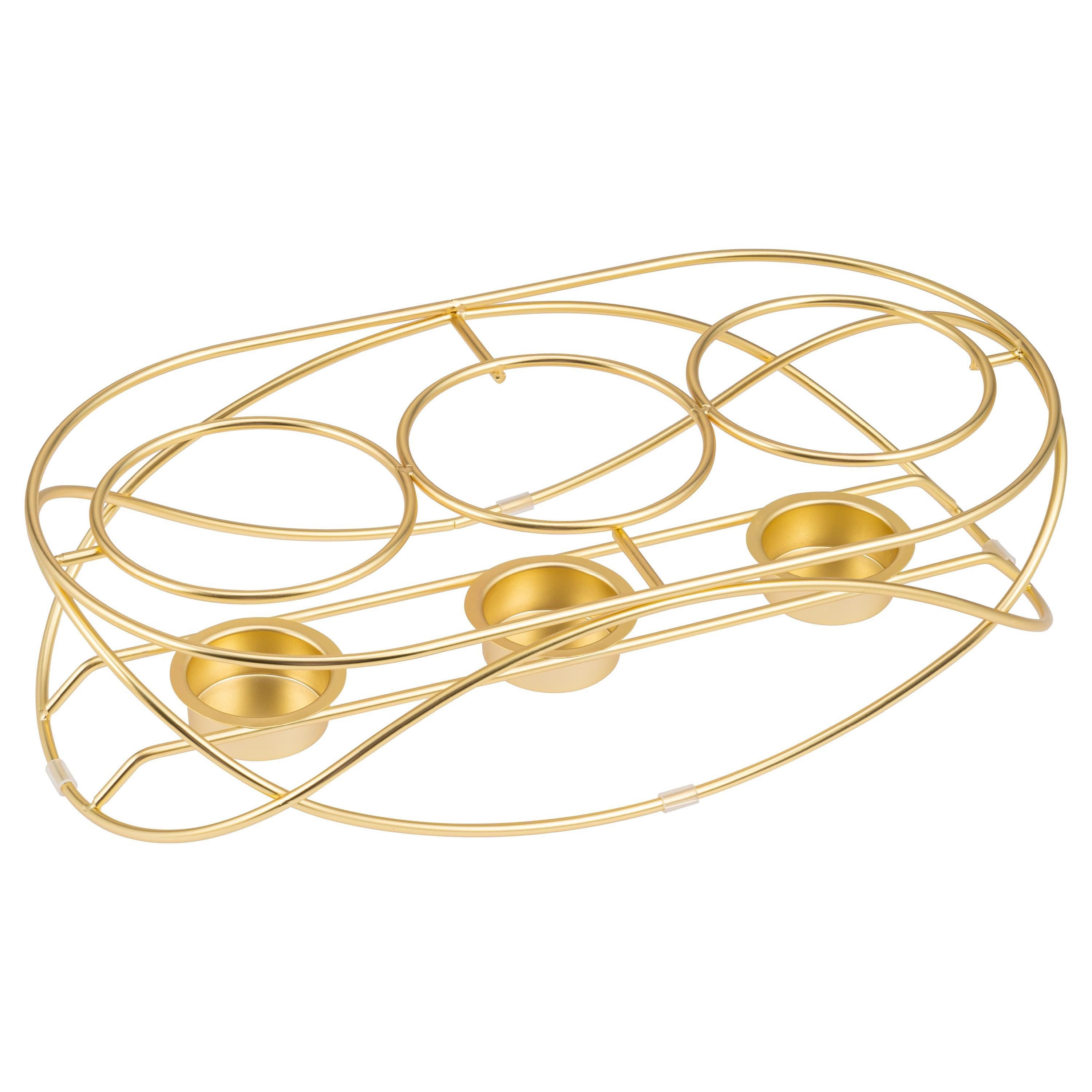 bremermann Speisenwärmer Speisenwärmer, für 3 Teelichter, ovale Warmhalteplatte, gold, (1-tlg)