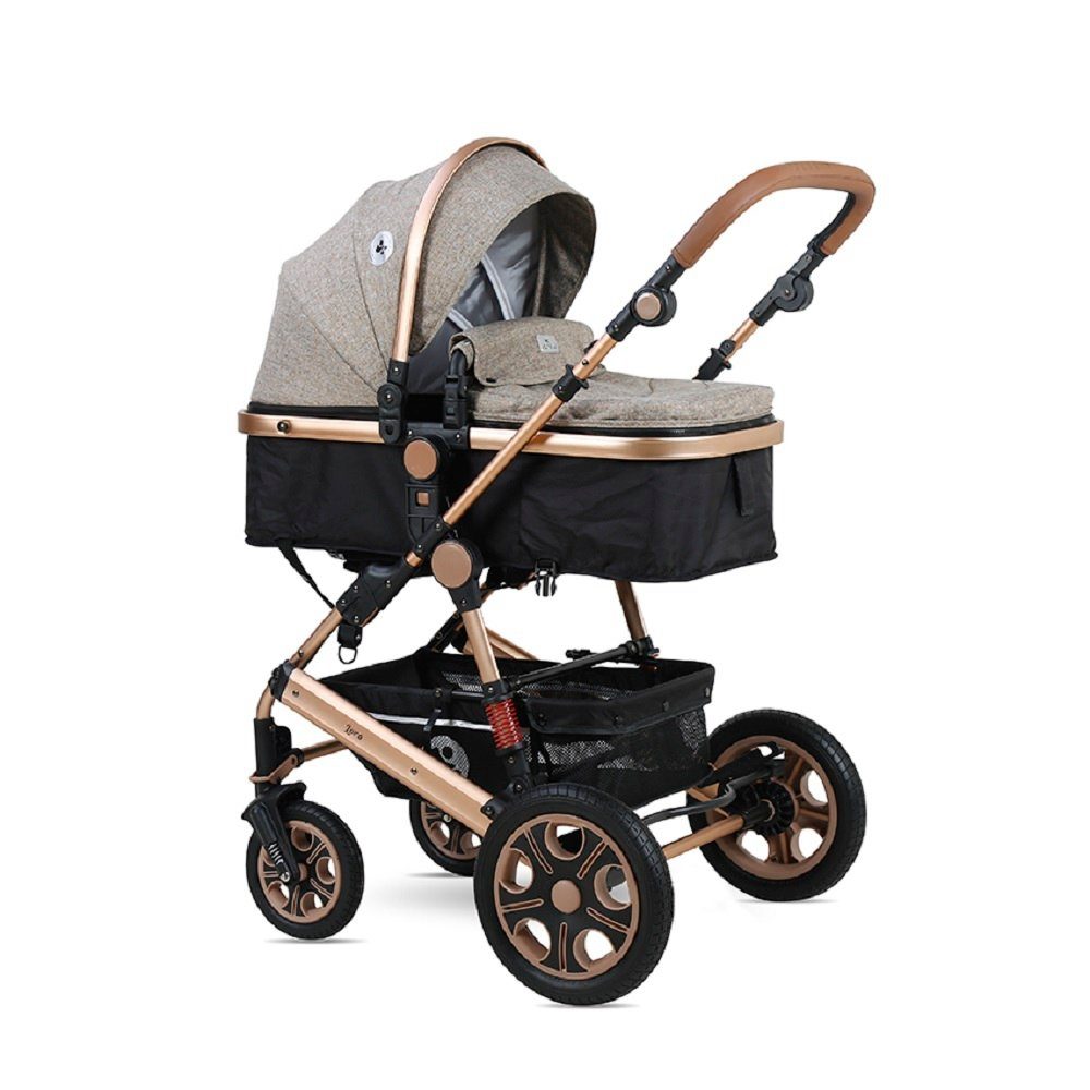 Lorelli Kombi-Kinderwagen Kombikinderwagen Tragetasche 1, Autositz Sportsitz 3 Fußabdeckung grau/schwarz Lora in