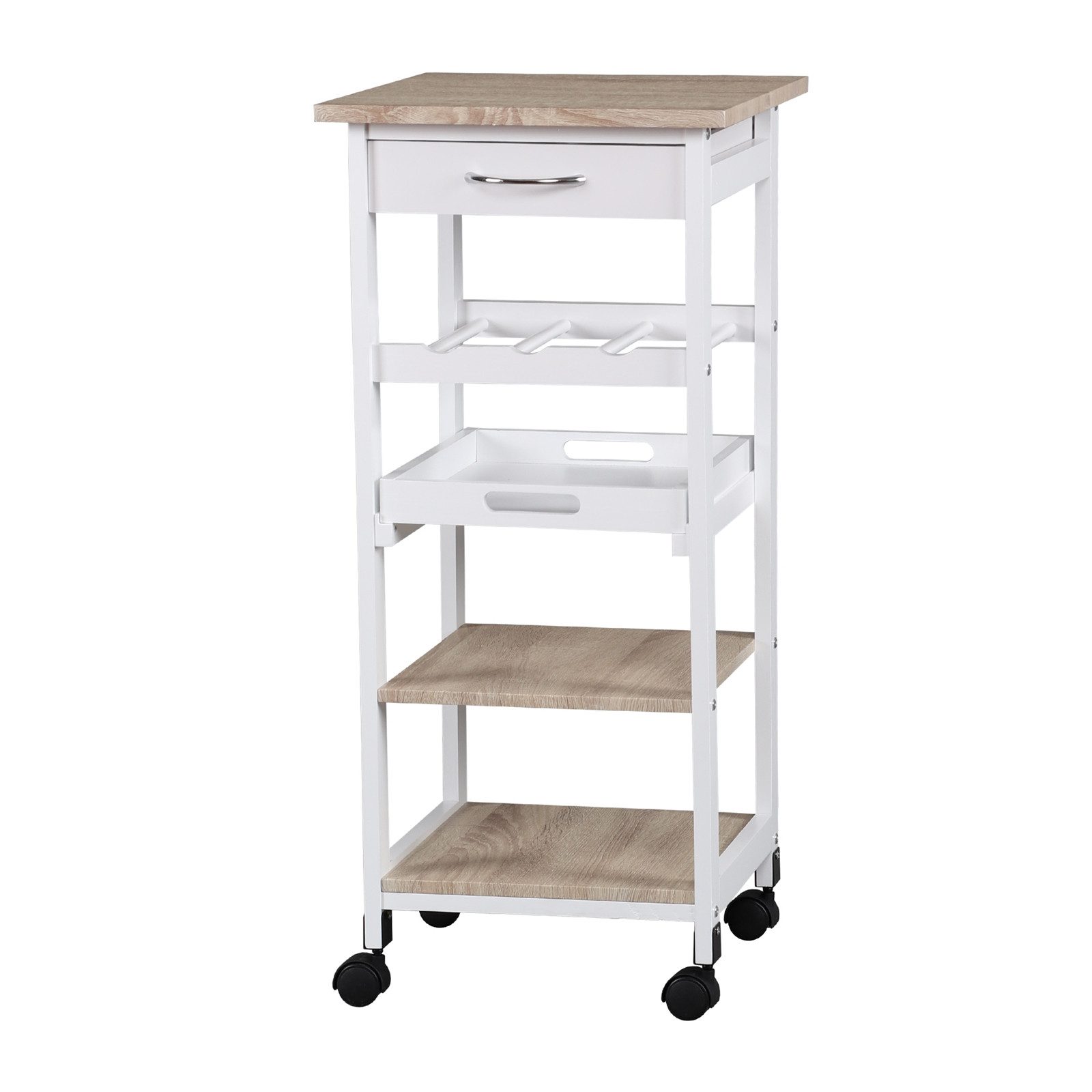 HTI-Living Küchenwagen Küchenbar auf Rollen mit Tablett 4 Ablagen Skandi, (1 St)