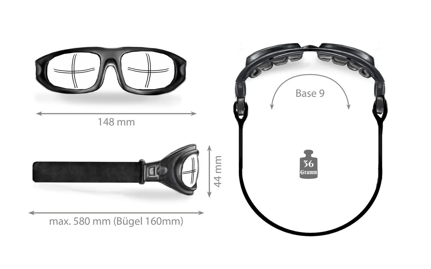 Helly - No.1 Bikereyes Motorradbrille eagle, inkl. 3 Paar Wechselgläser, Band und Bügel