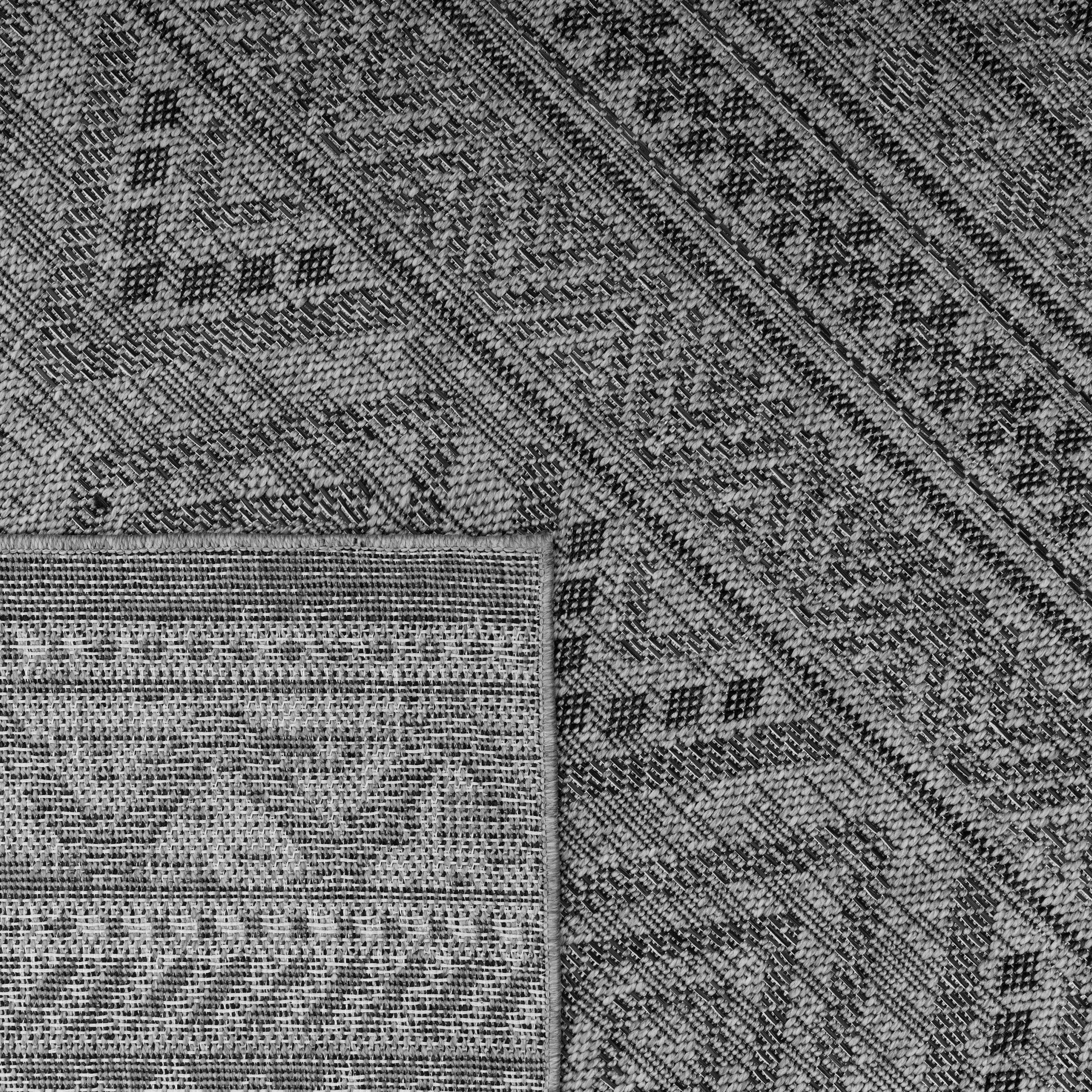 Teppich Vermont 184, modernes geeignet Paco Rauten, Design mm, 4 rechteckig, Home, Höhe: mit Flachgewebe, gesteift, Outdoor anthrazit