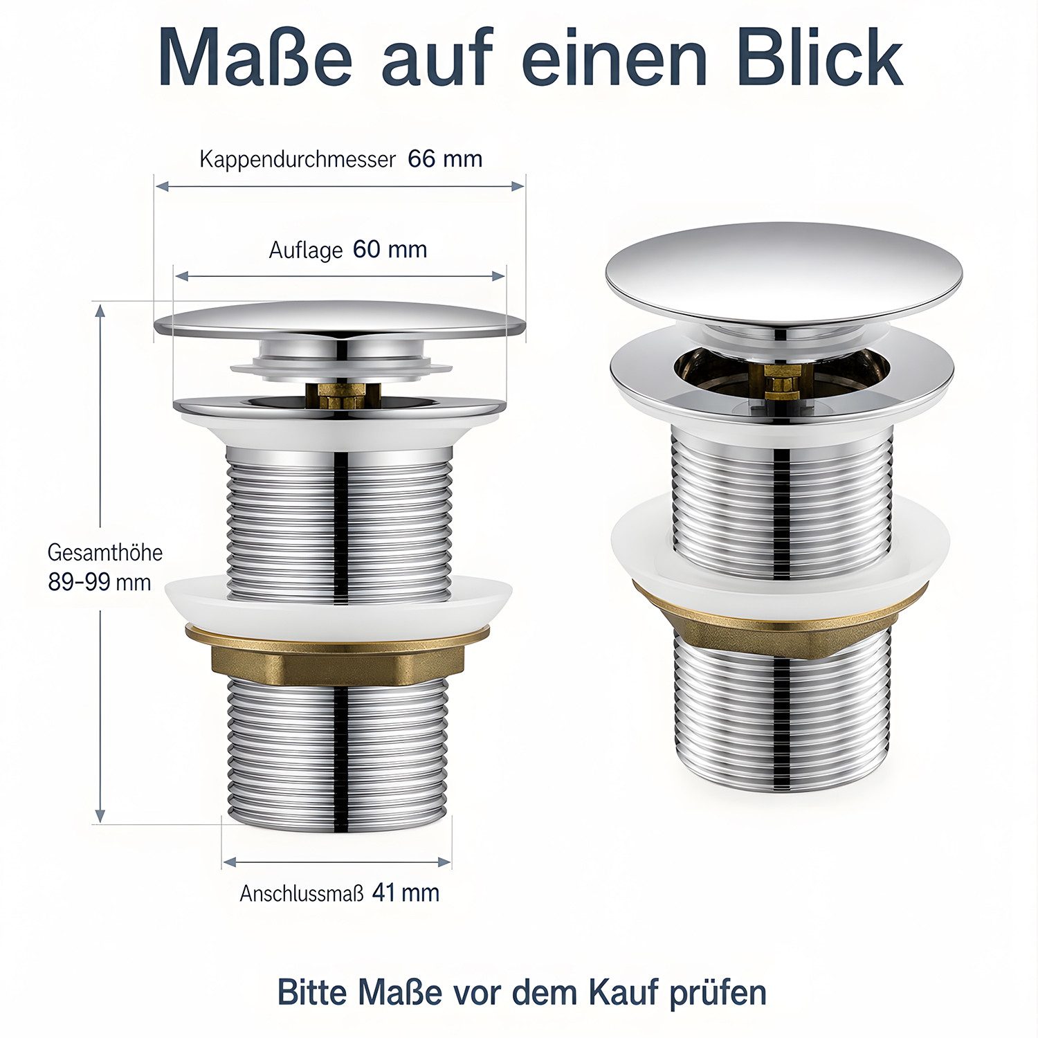 SURFOU Waschbeckenstöpsel Waschbecken Pop-up Ablaufventil für Waschbecken und Waschtisch, (aus Edelstahl Waschbeckenstöpsel Abflussstopfen), Abflussgarnitur Ohne Überlauf, Pop Up Ventil Abfluss Waschbecken