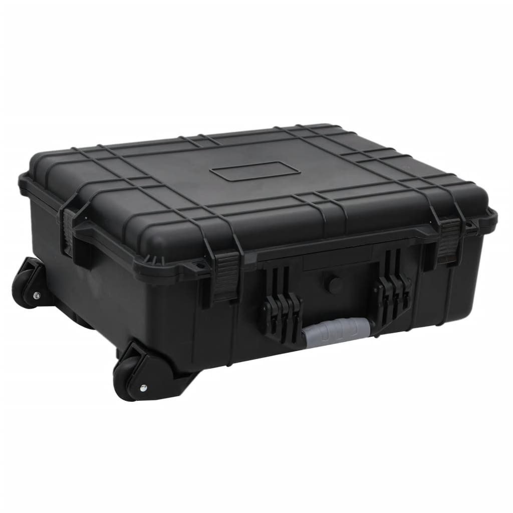 vidaXL Gartensack Flugkoffer mit Rollen Schwarz 63x50x23 cm PP