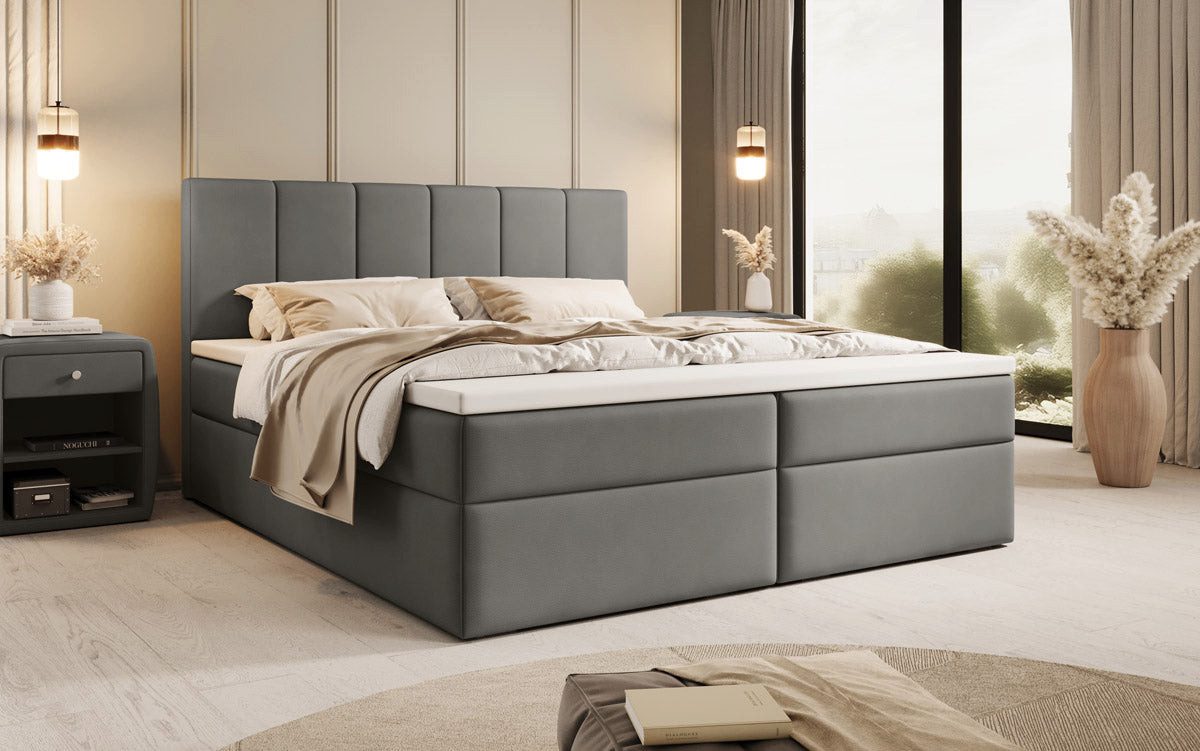 Luxusbetten24 Boxspringbett Aurelia Stoff, mit Stauraum günstig online kaufen