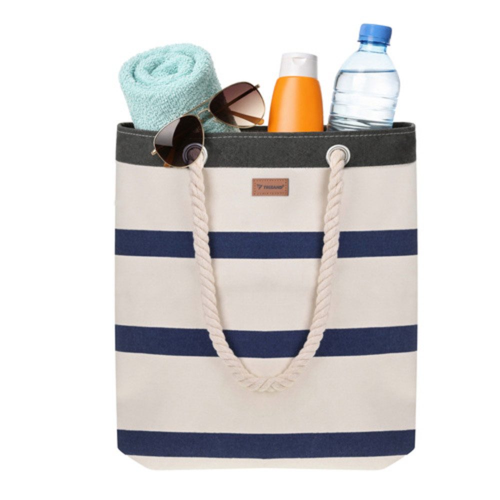 Trizand Strandtasche Picknicktasche Einkaufstasche (Spar-Set, 1-tlg., wasserdicht), Viel Stauraum für Handtücher, Strandutensilien, Picknick-Zubehör