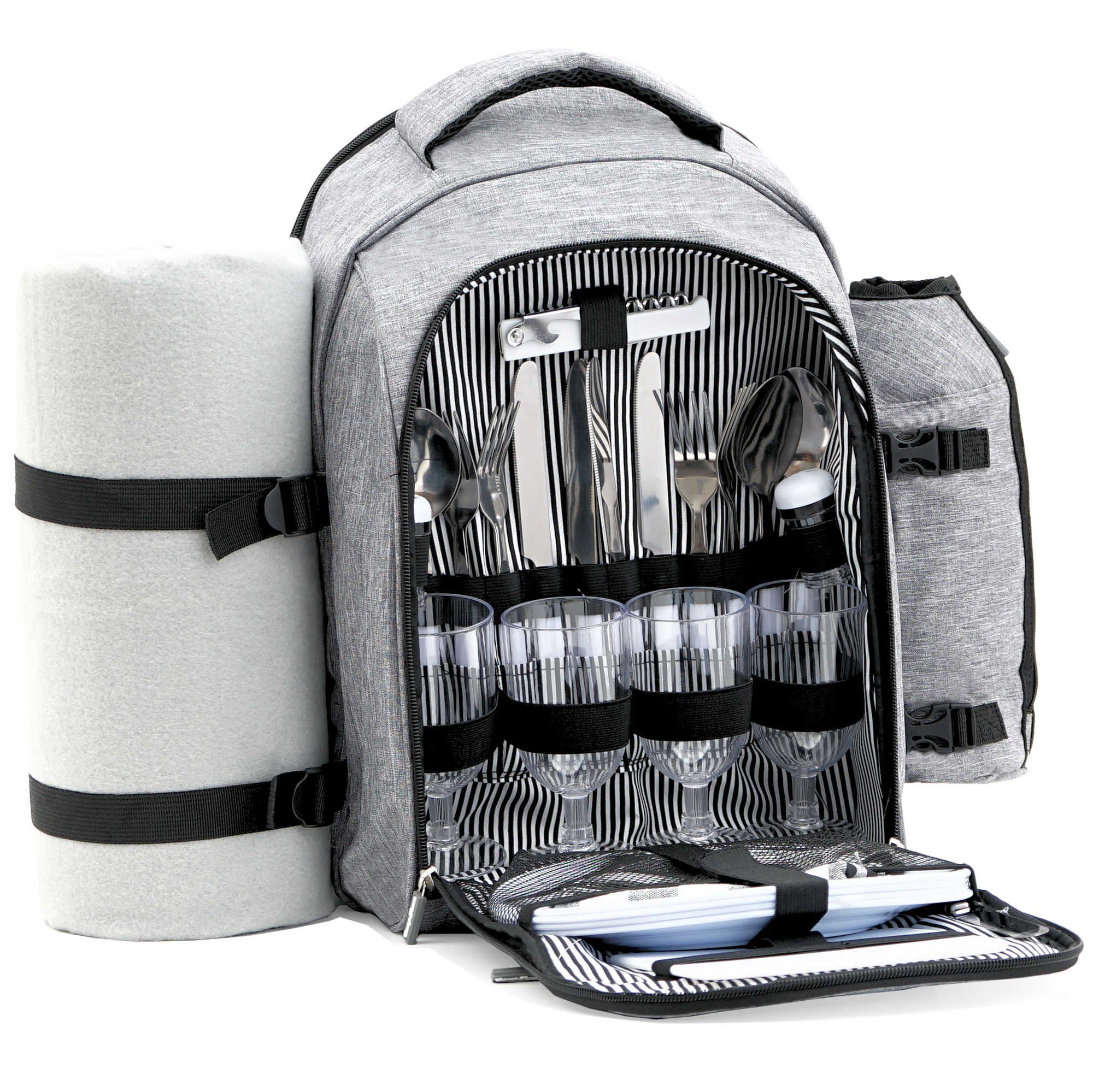 CampFeuer Freizeitrucksack Picknickrucksack 32-teilig, Picknickset für 4 Pe günstig online kaufen
