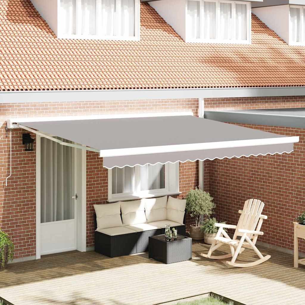 vidaXL Markise Markisenersatzstoff Hellgrau 4 x 3 m Polyester (1-St)