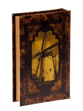 Aubaho Buchtresor Schatulle Windmühle Holz Buchattrappe Box Kästchen Etui Buch antik Sti