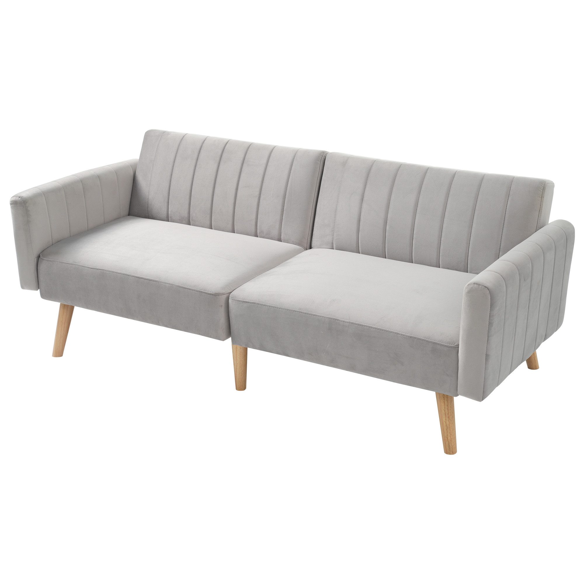 Refined Living Schlafsofa 2-in-1-Sofa & Schlafsofa, Klappsofa mit Gummiholzbeinen, Holzsofa, 178 x 75 x 68 cm,Sofa Bett,mit verstellbarer Rückenlehne,platzsparend 1 Teile, für kleine Wohnungen, Gästezimmer, Wohnzimmer, Studentenwohnheime