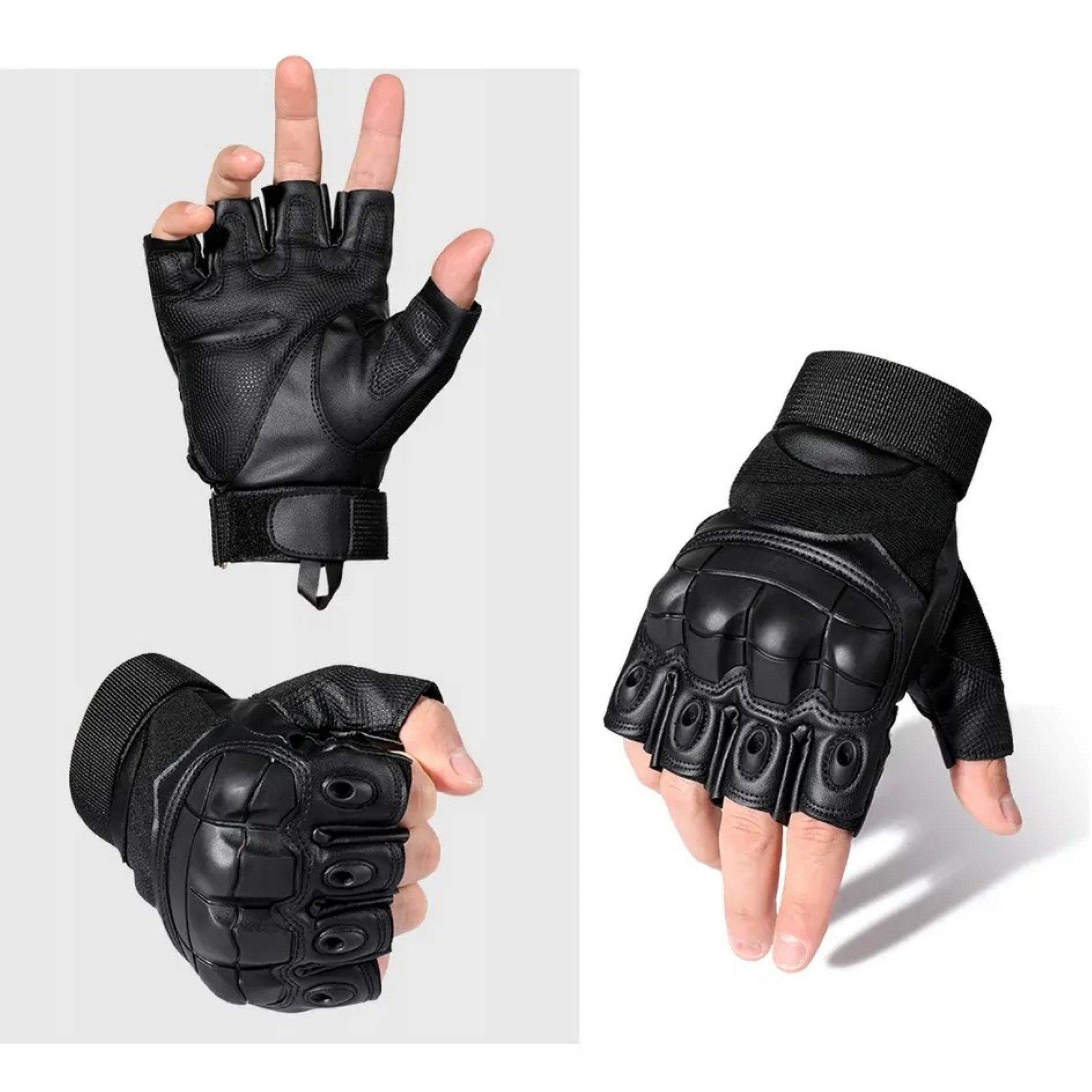 Foxter Sport Multisporthandschuhe Fingerlose Taktische Schutzhandschuhe Outdoor Sport (Fingerlose Outdoor Schutzhandschuhe mit rutschfester Handfläche Paar, Han – Bild 5 von 5