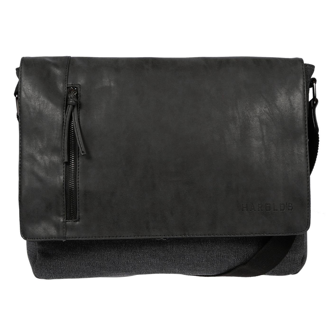 Christian Wippermann Umhängetasche Messenger Bag Herren Damen Umhängetasche Tasche Canvas (1 tlg), mit Überschlag Schwarz