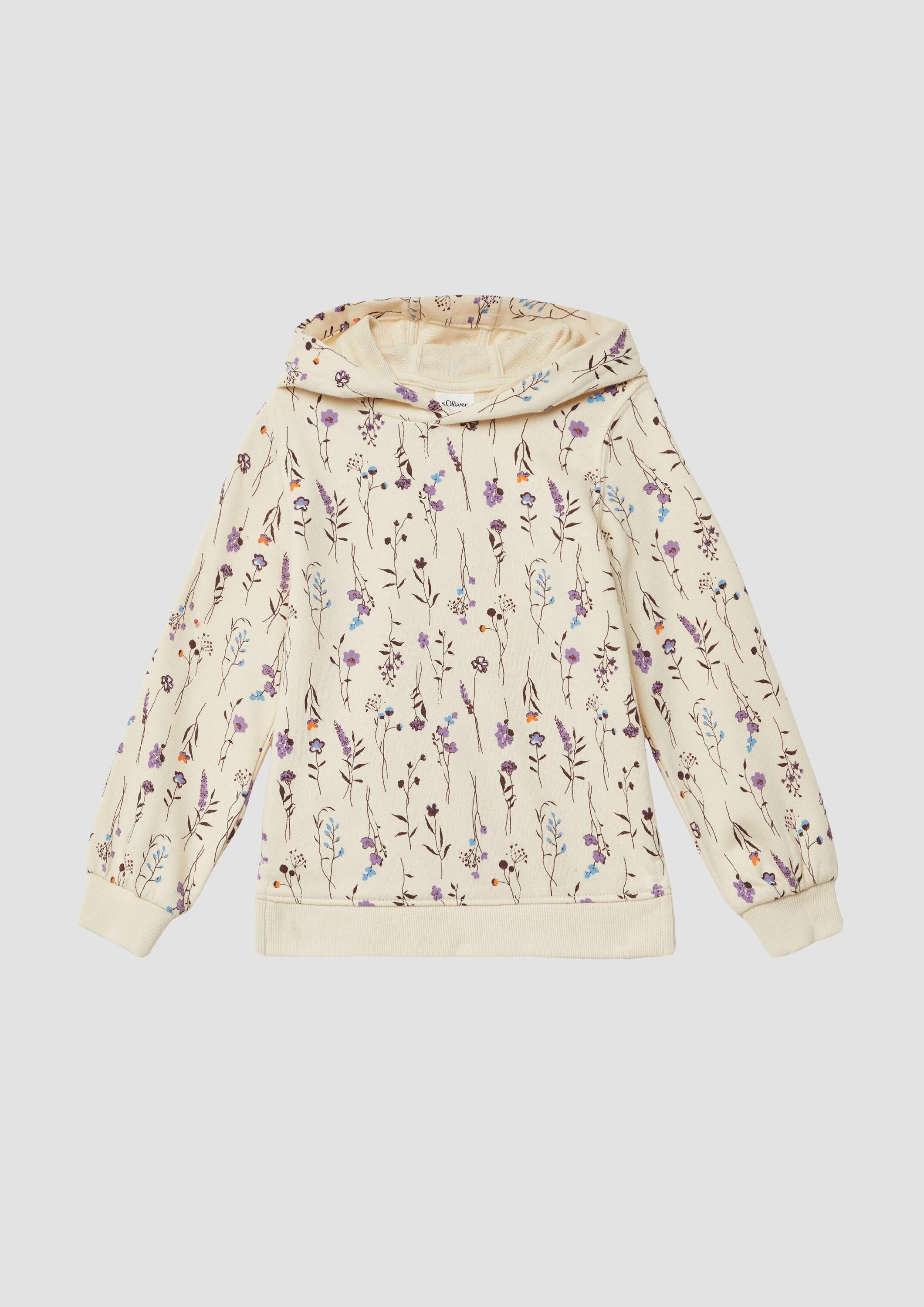 s.Oliver Sweatshirt Sweatshirt Hoodie mit floralem All-over-Print günstig online kaufen