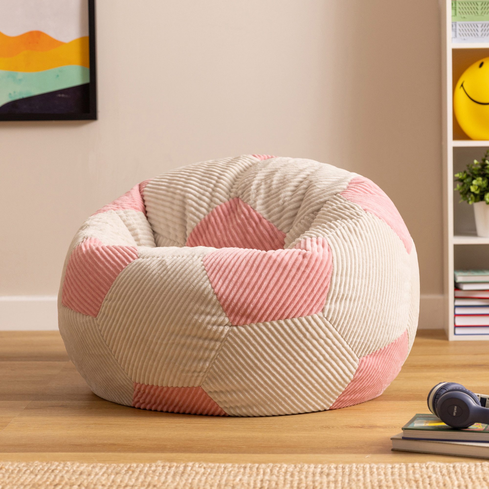 icon Sitzsack Kinder Fußball aus Cord, 76x48cm Made in Germany, für Kinderzimmer