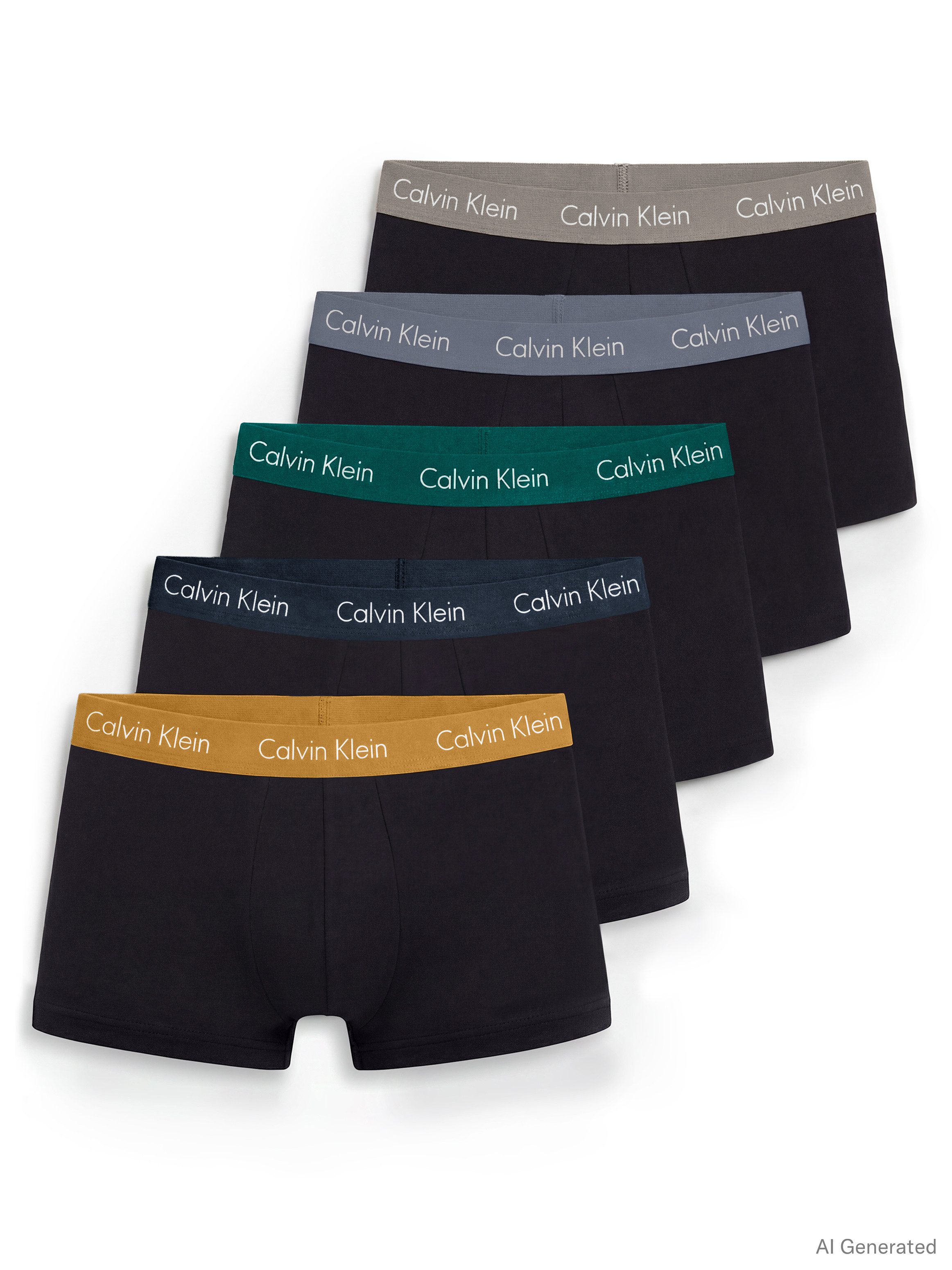 Calvin Klein Underwear Trunk LOW RISE TRUNK 5PK (Packung, 5er-Pack) mit Logo-Elastikbund (5 Stück)