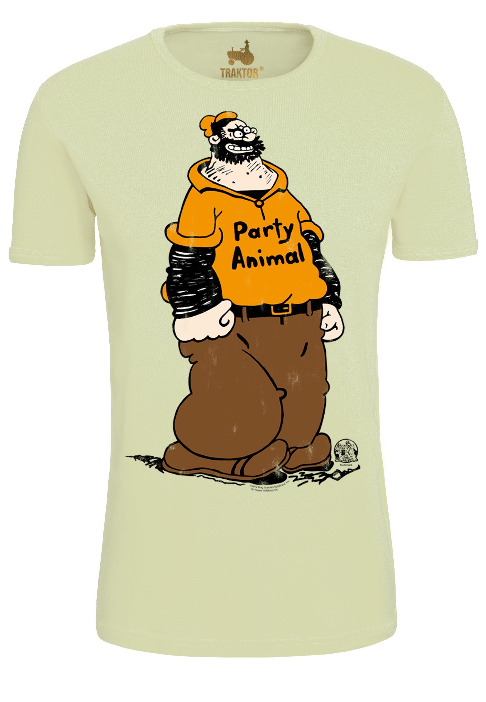 mit – Animal Popeye Comic-Print Brutus LOGOSHIRT trendigem Party T-Shirt