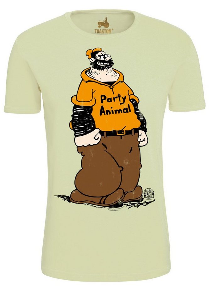 LOGOSHIRT T-Shirt Popeye – Brutus Party Animal mit trendigem Comic-Print,  Dank Einlaufvorbehandlung auch nach vielen Wäschen formstabi