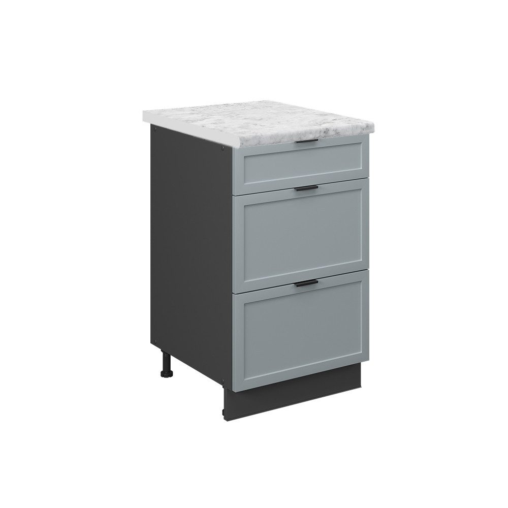 Vicco Unterschrank Fame-Line, Hellblau-grau/Goldkraft Eiche, 50 cm, AP Marmor (1-St)