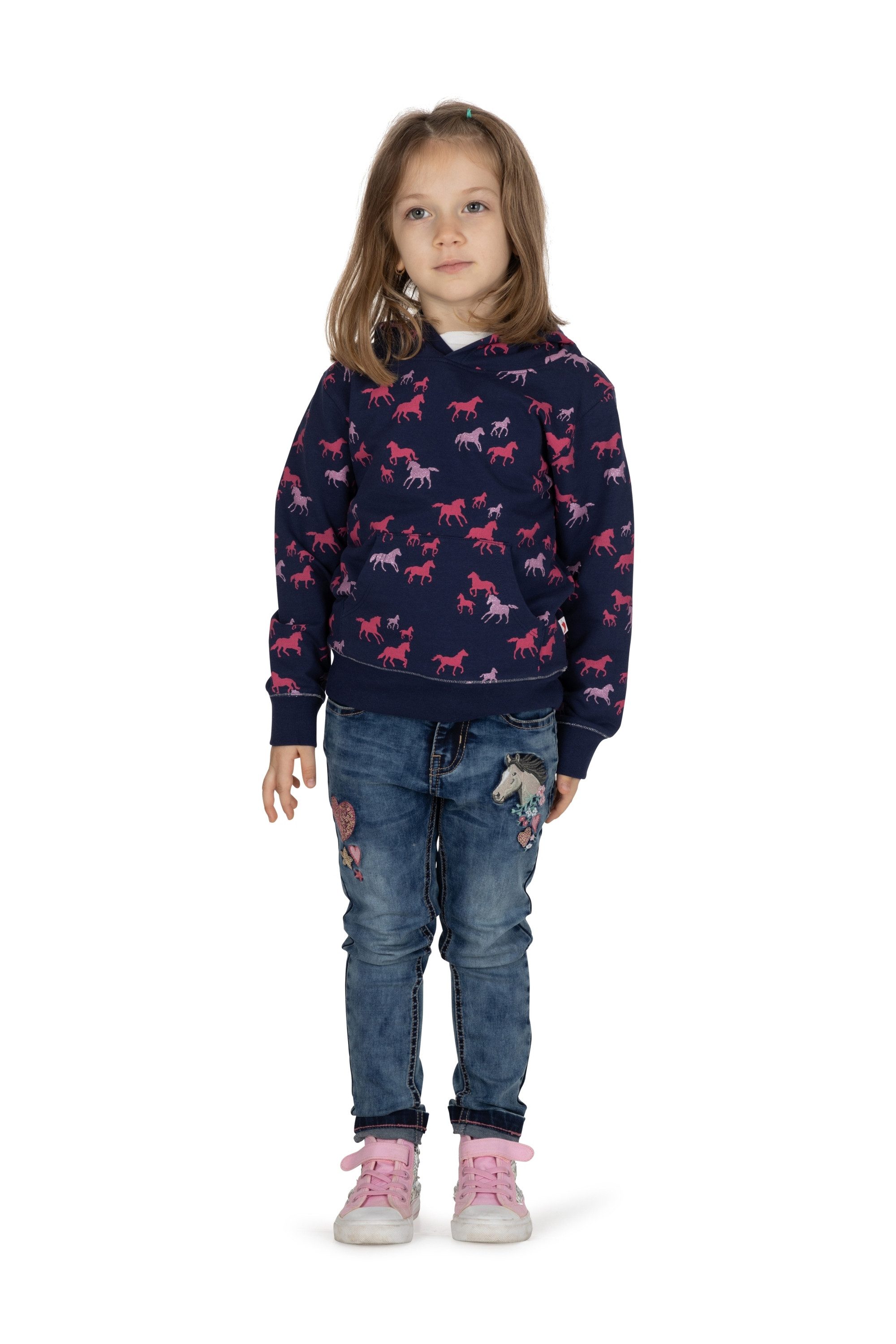 SALT AND PEPPER Kapuzensweatshirt AOP glitter Horse mit kuscheliger Innenseite