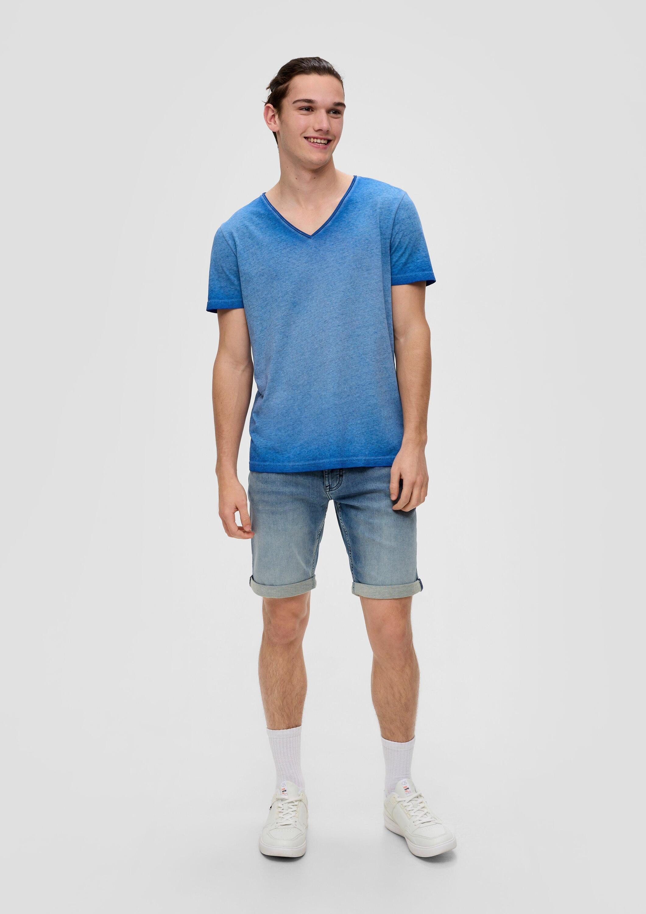 QS Jeansshorts Jeans-Hose JOHN Denim-Shorts mit fixiertem Umschlag