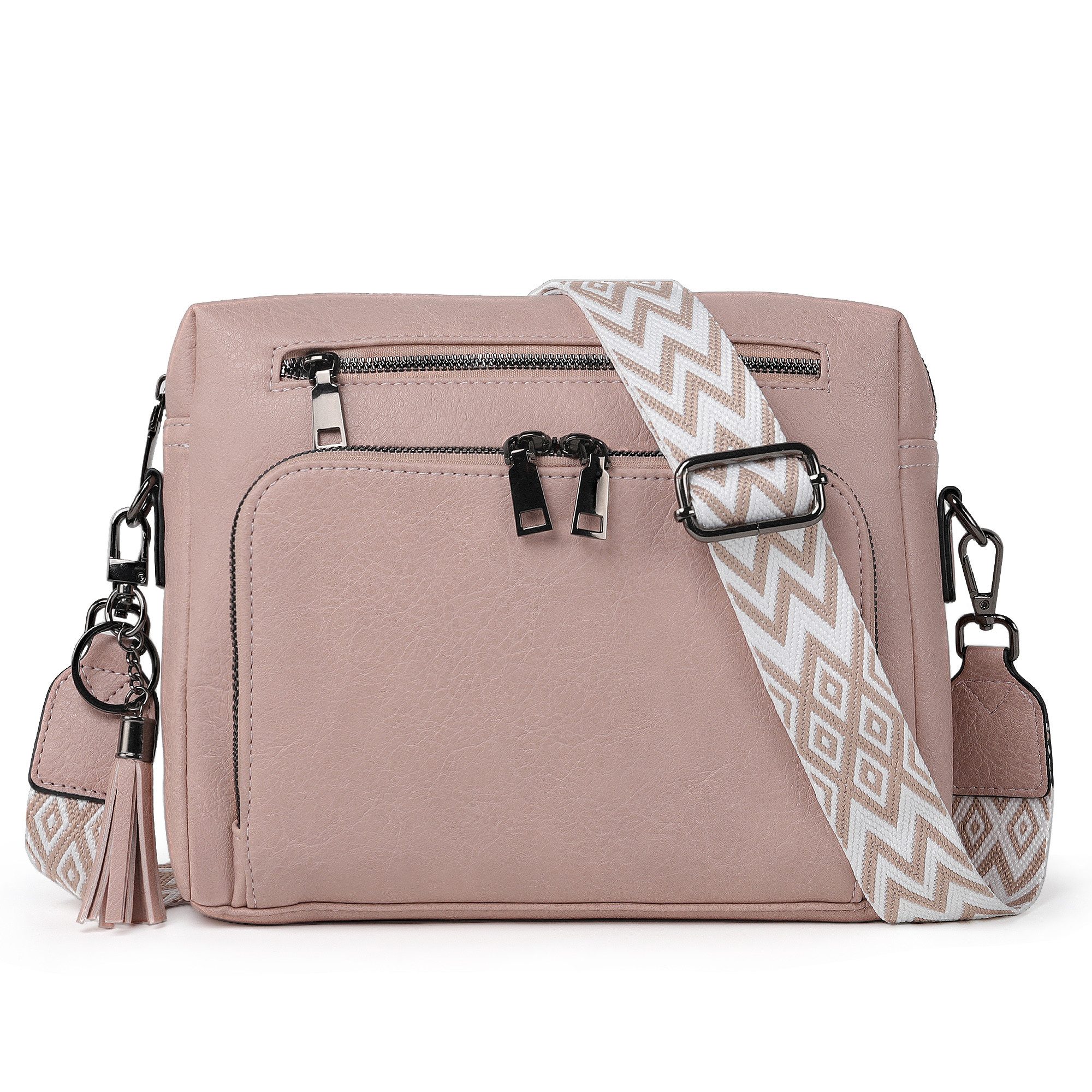 Schultertasche Damen Umhängetasche mit Verstellbar Abnehmbar Breiter Gurt