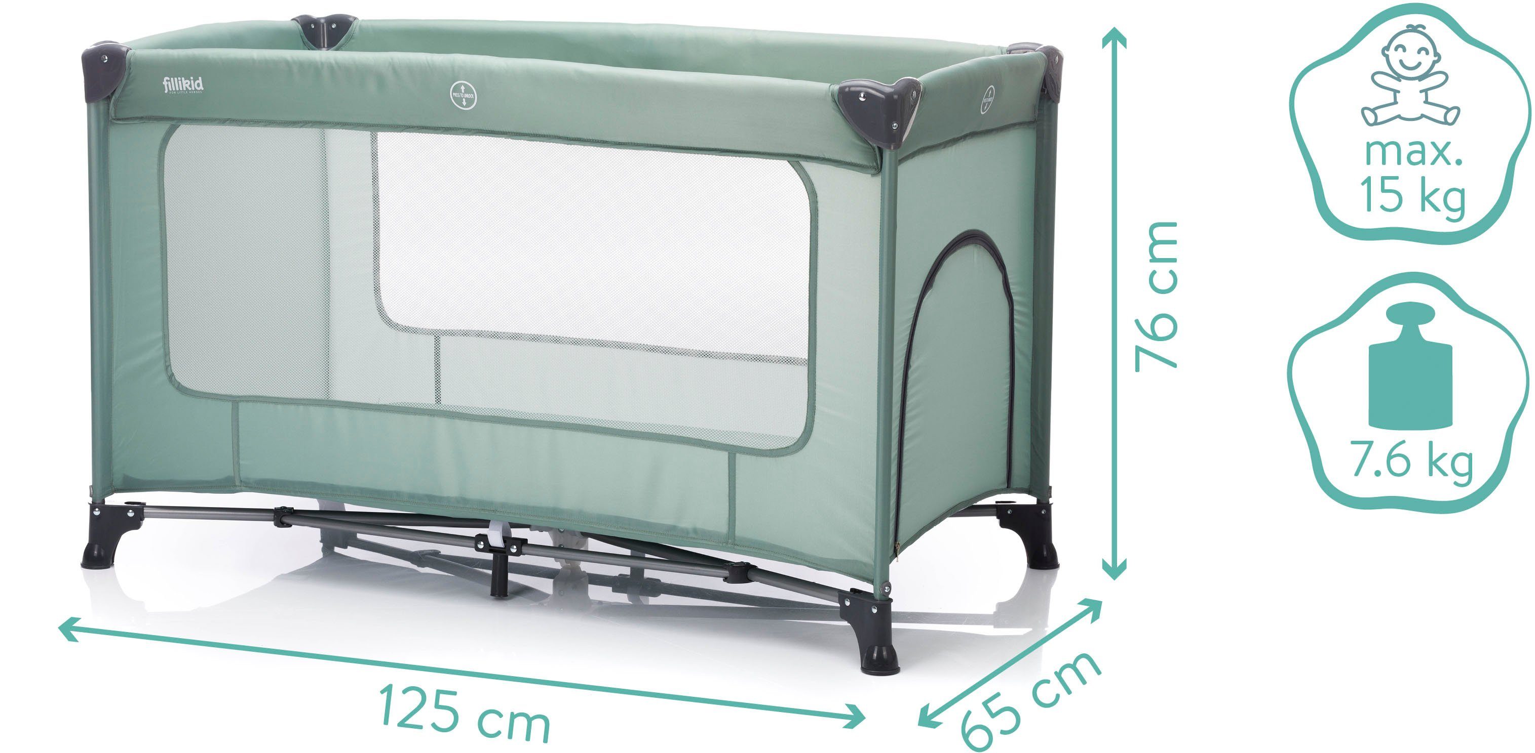 Fillikid Baby-Reisebett Nizza, inkl. Transporttasche