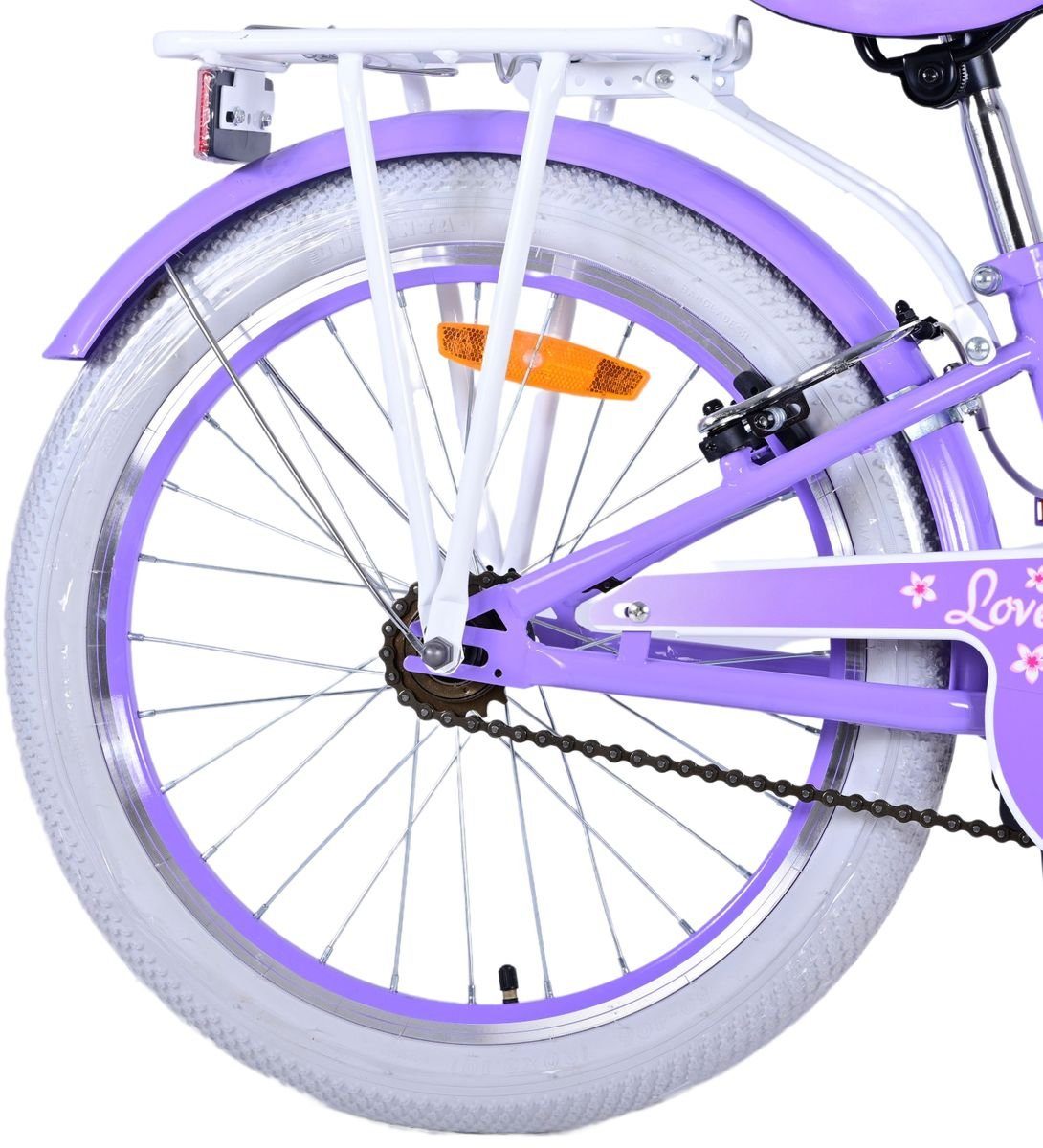 Volare Kinderfahrrad 20" 20 Rad Fahrrad LOVELY 1 Gepäckträger Gang, Lila Mädchen ZOLL Kinderfahrrad Korb, 22124, Kinder Seitenständer