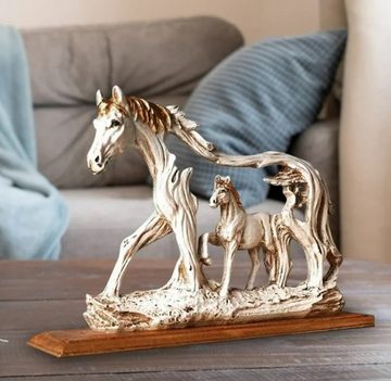 BAYLI Skulptur Stehendes galoppierendes Pferd - Kunstharzstatue für Zuhause - Pferdes