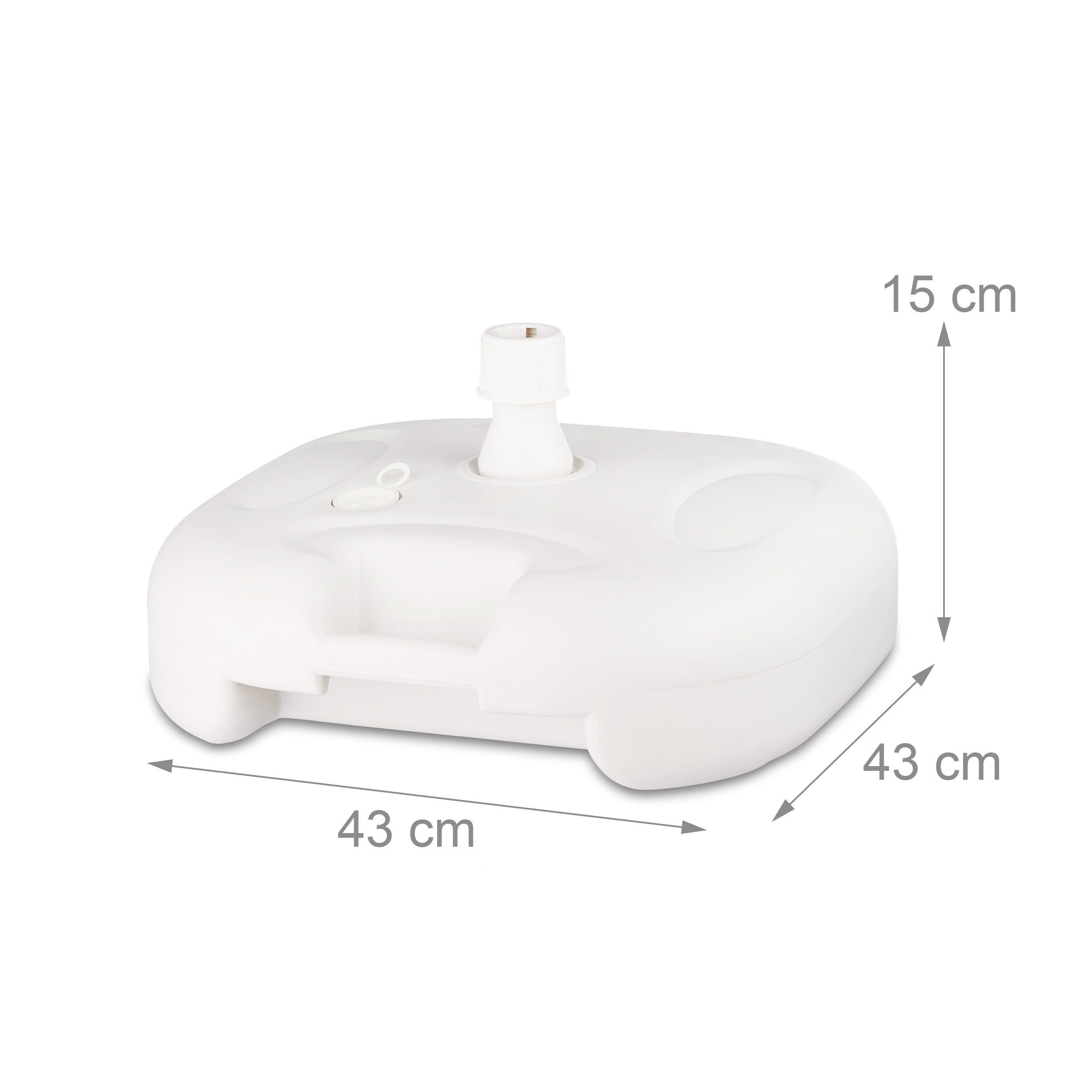 relaxdays plastic parasol stand, sun umbrella stand, plastic