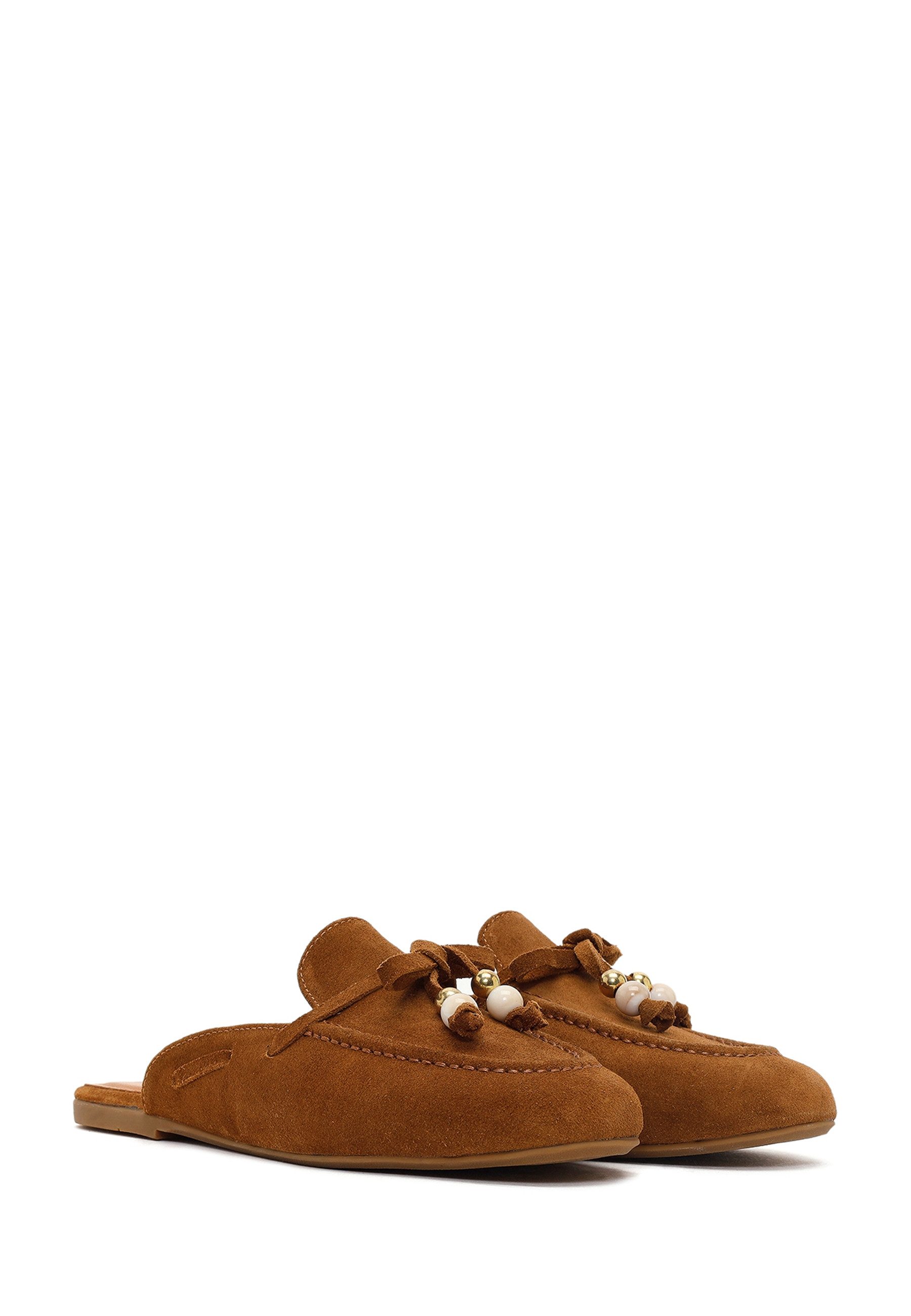 Derimod Loafer-Mules aus Veloursleder Mules Echtes Wildleder, Lederfutter, TPU-Sohle, Slip-on-Stil