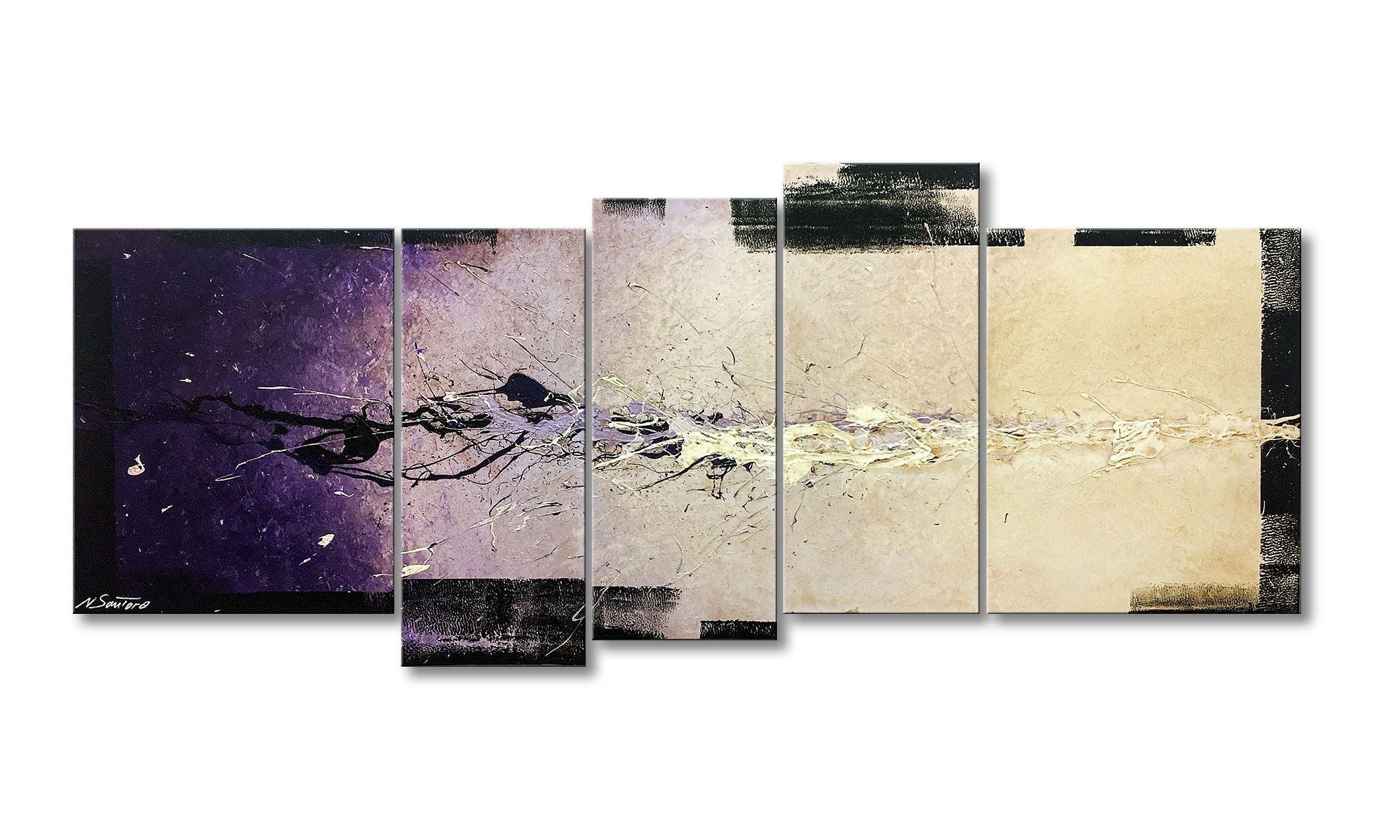 WandbilderXXL Gemälde Night Splash 190 x 80 cm, Abstraktes Gemälde, handgemaltes Unikat