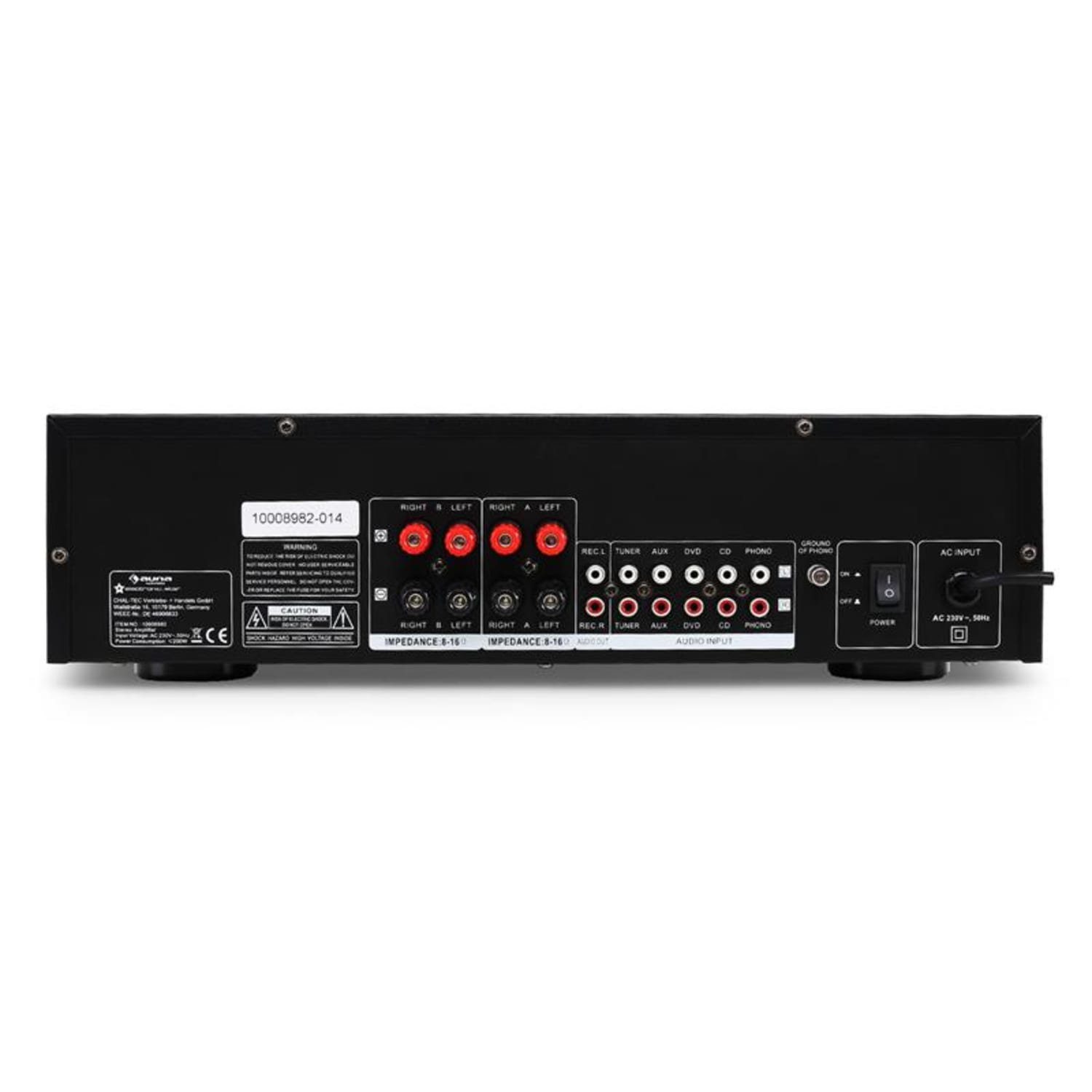 Auna CD708 Audioverstärker (Anzahl Kanäle: 5 Stereo-Cinch-Line-Eingänge für CD-Player, Tuner sowie AUX-Quellen und)