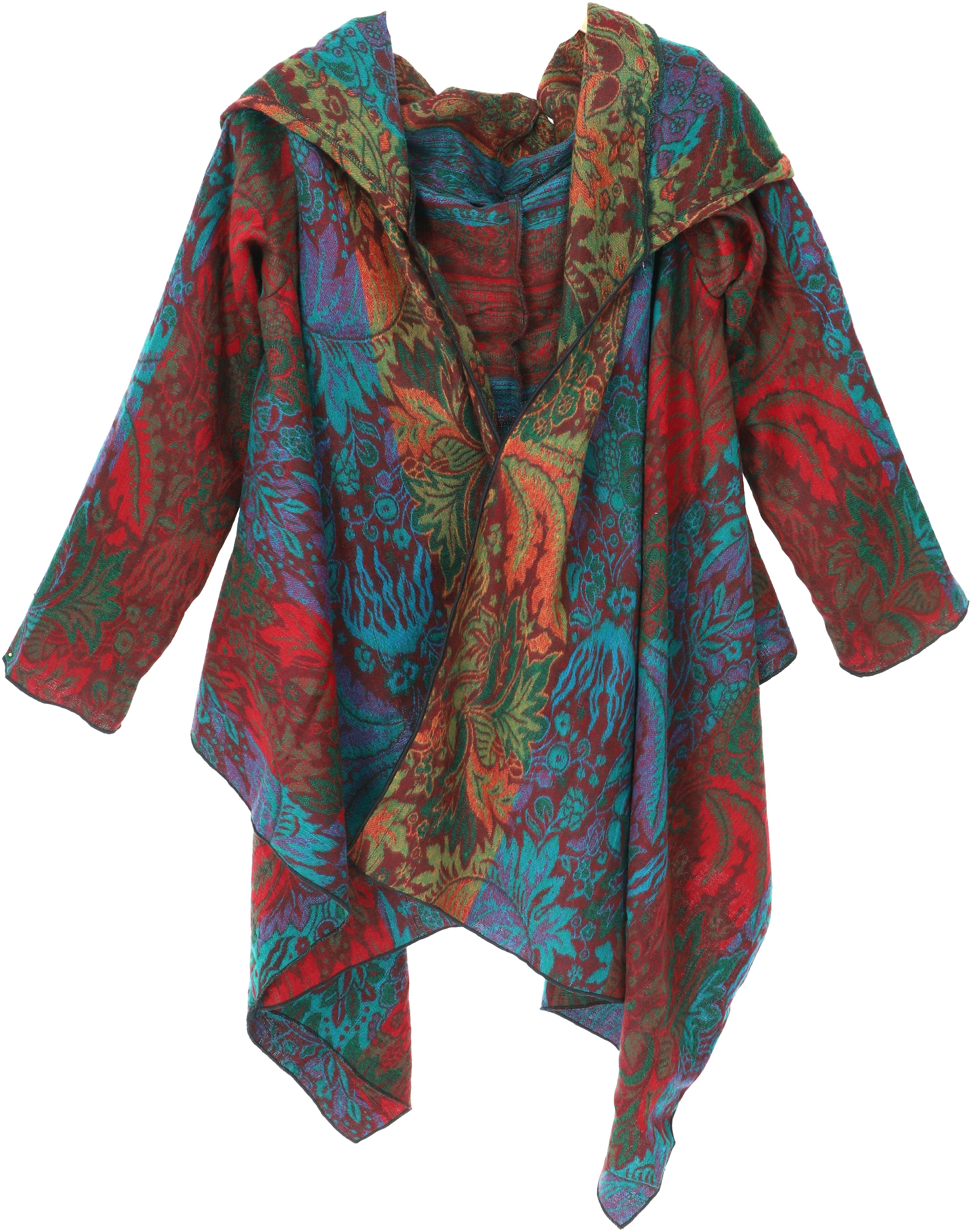 Guru-Shop Langjacke Offener Boho Cardigan, plus size Jacke mit.. Ethno Style, alternative Bekleidung