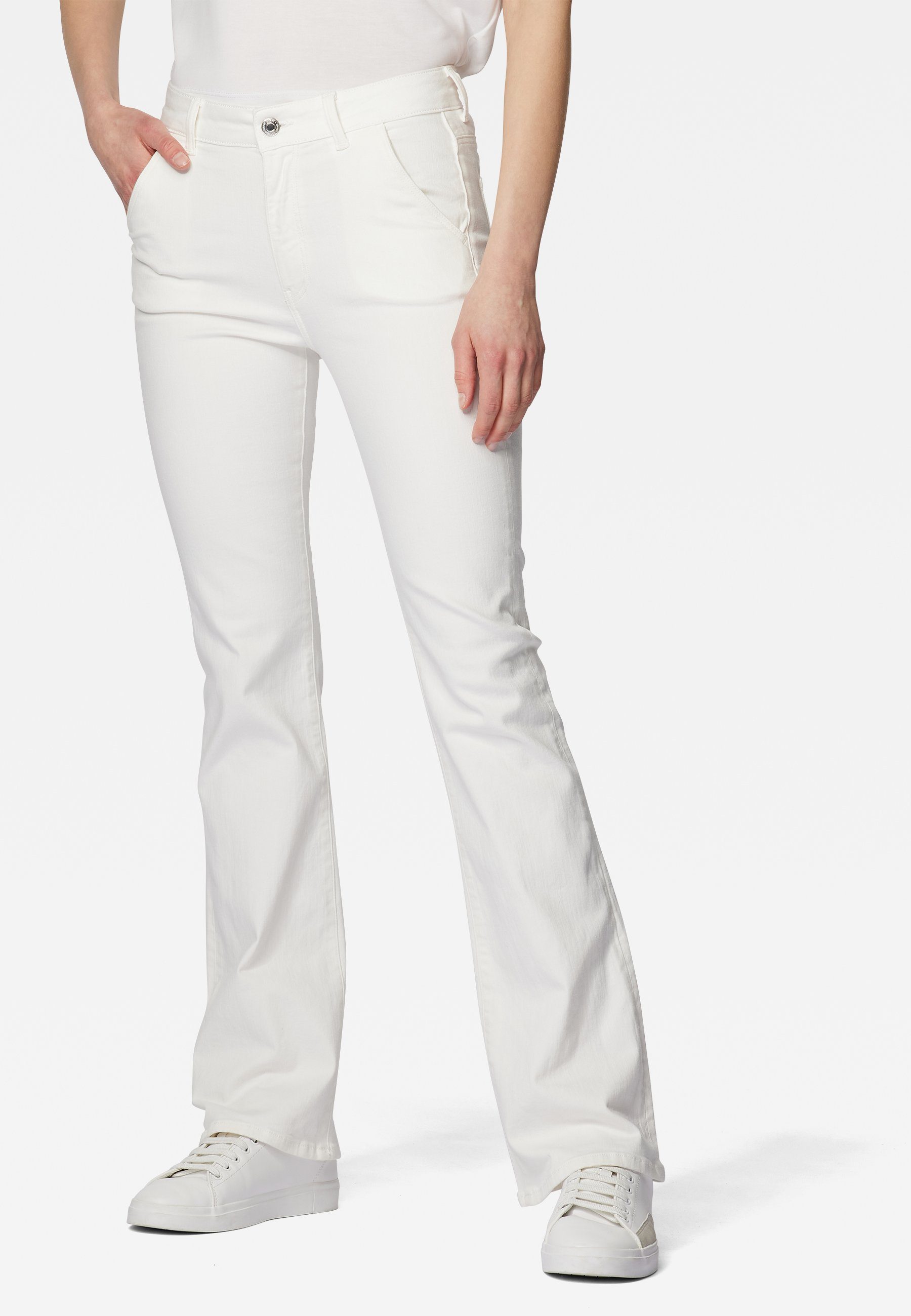 Mavi Loose-fit-Jeans MARIA CHINO, Flared Fit, off white twill Langgrößen