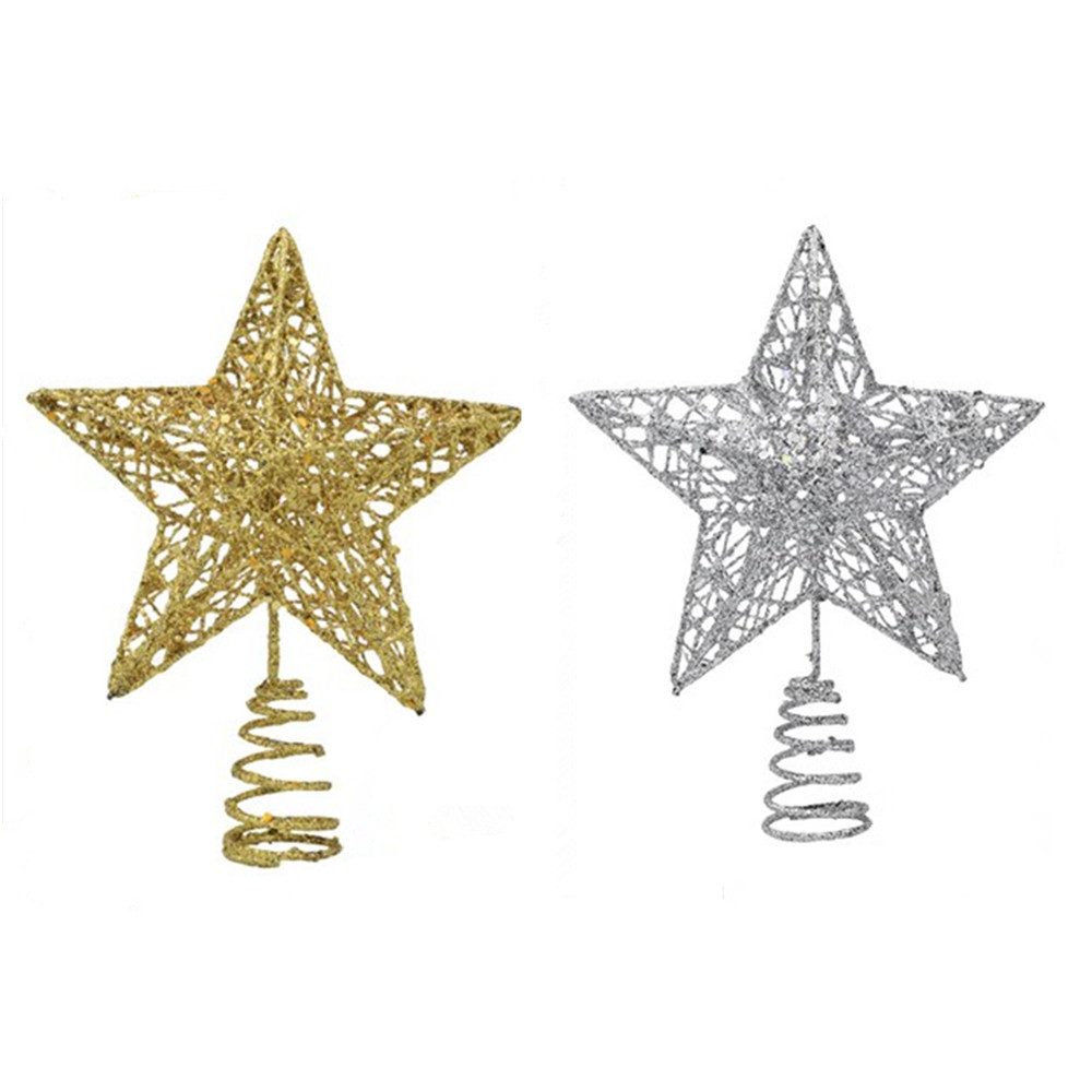 autolock Hänge-Weihnachtsbaum 2 Stück Weihnachtsbaum Stern Topper, Glitzer Metall Weihnachten, Baumspitze Stern Christbaumschmuck Topper