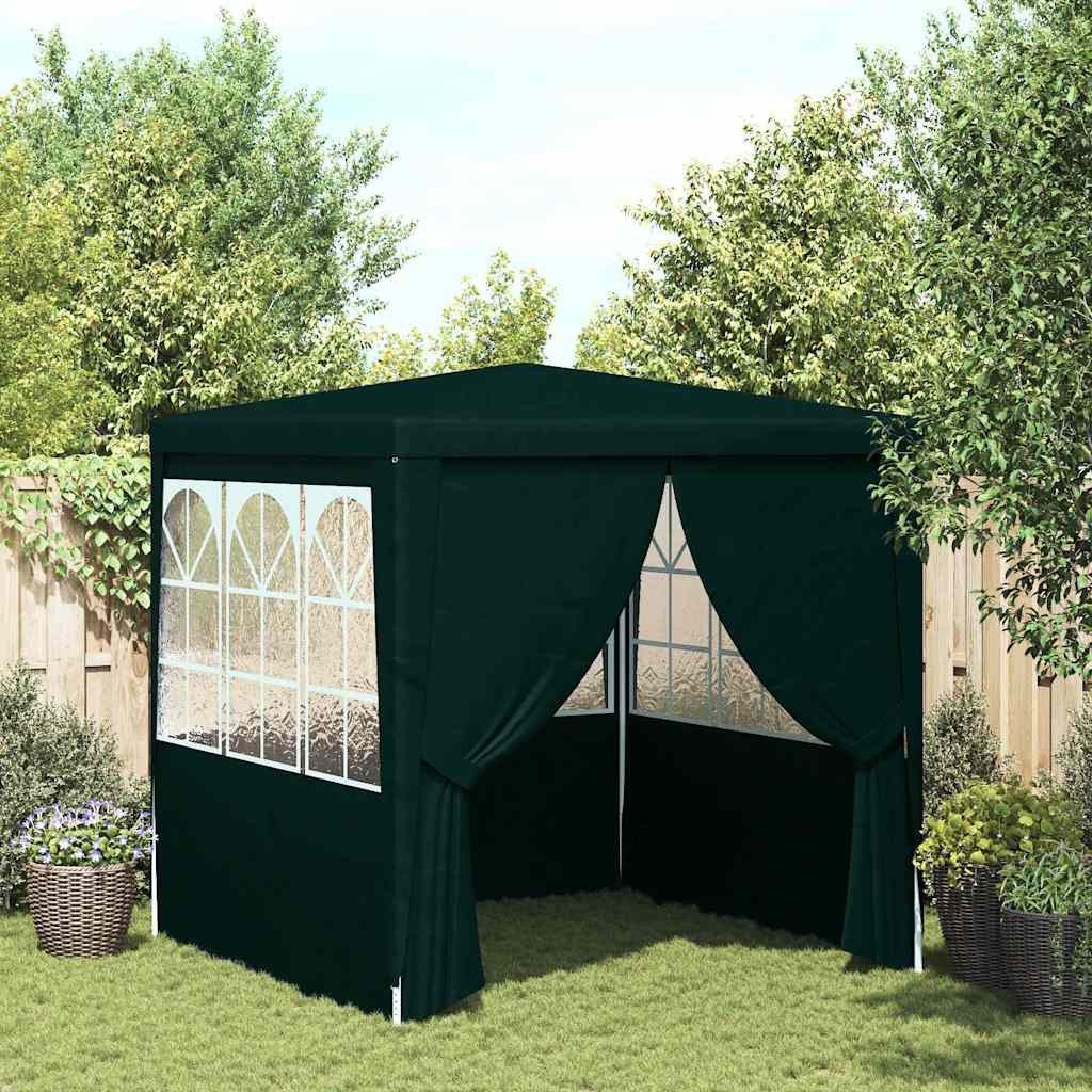 furnicato Partyzelt Grünes 2 x 2 x 2,4 m mit Seitenwänden, UV-beständiges Gartenzelt mit Reißverschluss-Tür und Fensterwänden