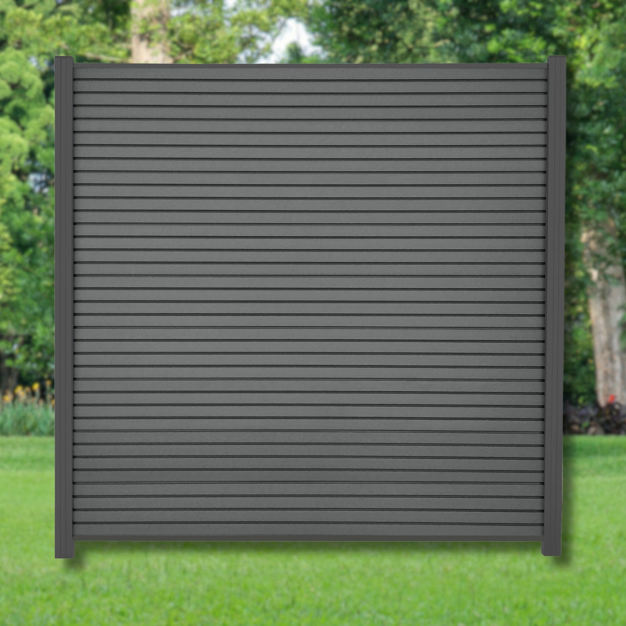 WPC Profi Zaun Sichtschutzzaun Sichtschutz Rhombus Anthrazit Komplettset 180x185 cm, (Komplettset, mit Start- und Abschlussleisten, Pfosten und Zubehör)