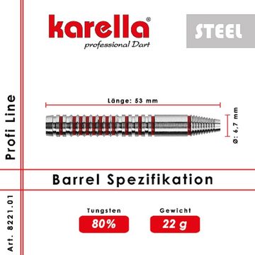 Karella Dartpfeil Steelbarrel Profi Line 80% Tungsten PL-01 22 g