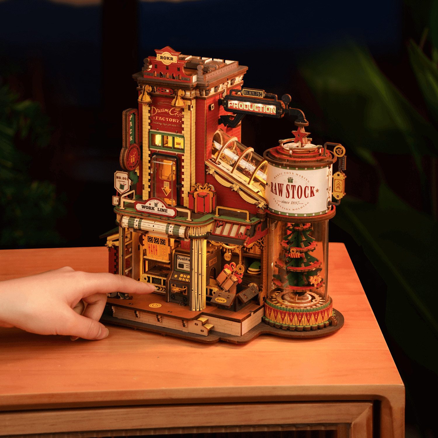 Robotime Modellbausatz Dream Gift Factory Automat Geschenkfabrik aus Holz, (449-tlg) – Bild 3 von 5