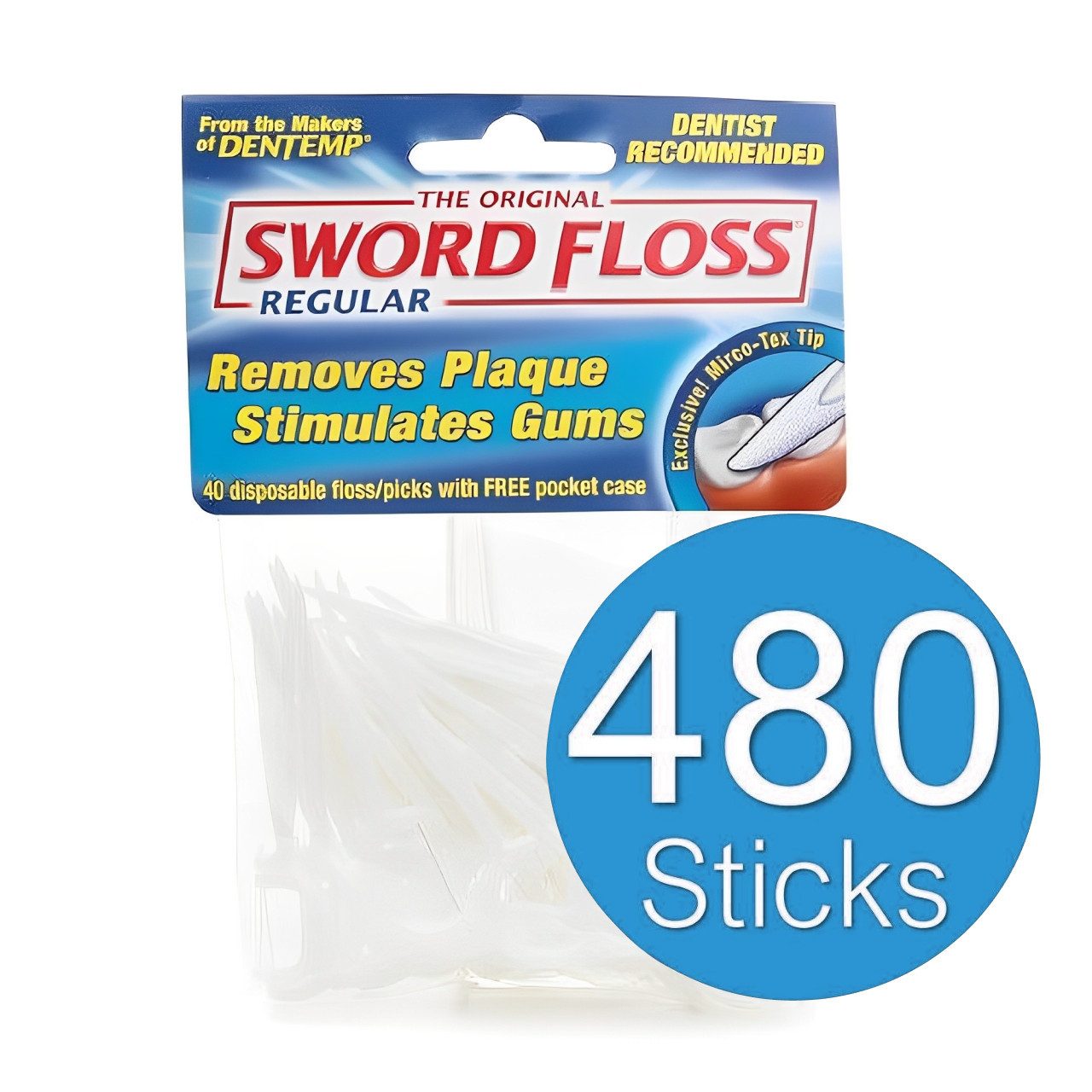 Sibastore Zahnseide-Stick Sword Floss 480x Sticks Zahnstocher gegen Zahnbelag Karies, (Zahnpflege Zahnstocher Zahnreiniger Sticks Einwegzahnseide), Zahnreinigung Reinigung zur Entfernung von Plaque und Speiseresten
