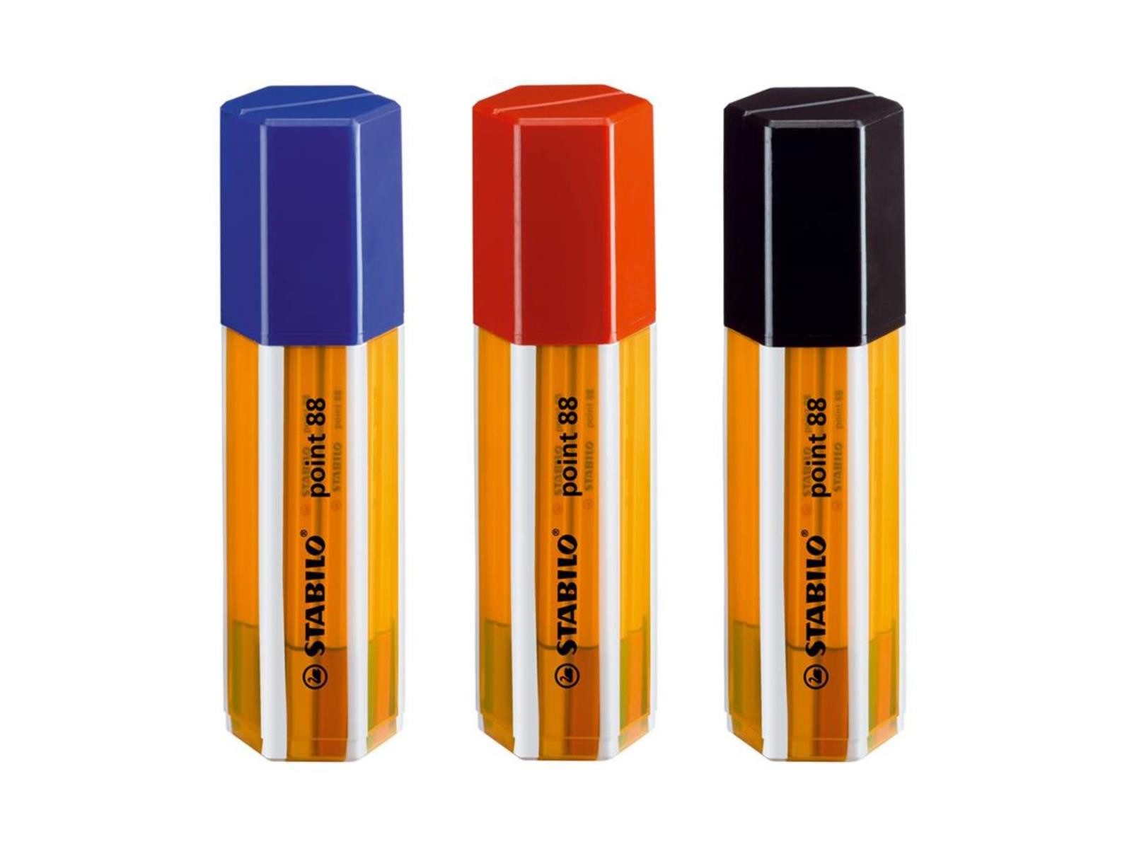 Fineliner STABILO point 88 Fineliner - 0,4 mm - Big Box - 20 Stifte - 4 Farben