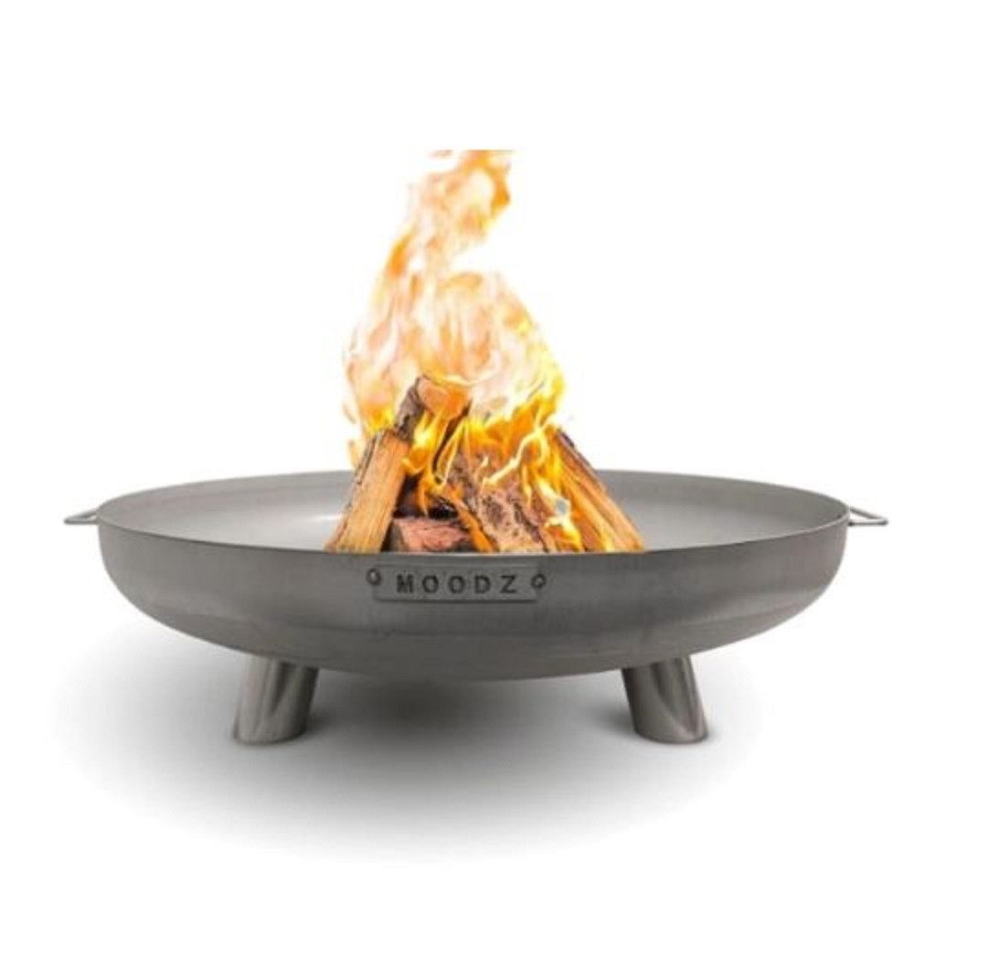 Feuerschale Edelstahl mit Griffen und Füßen