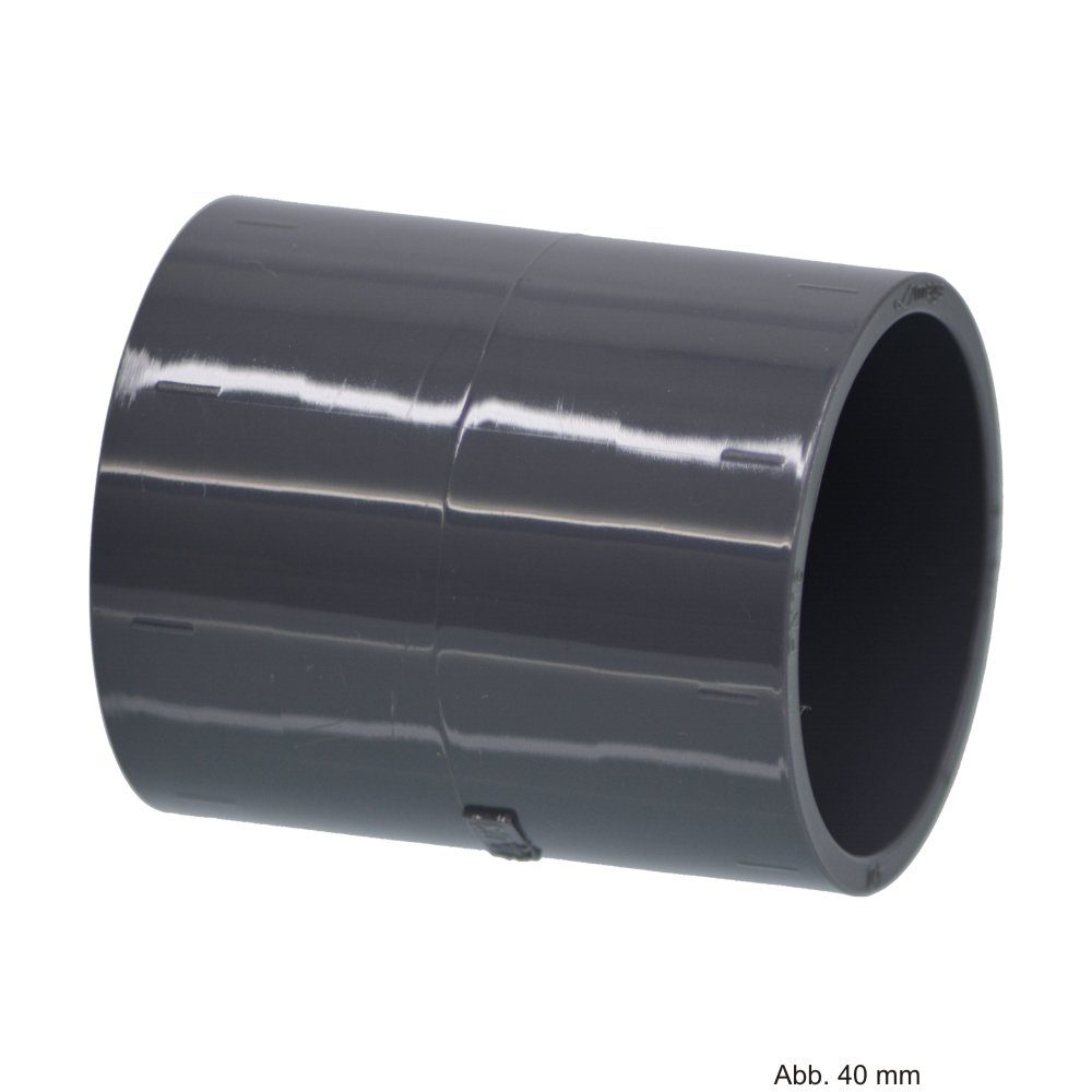 bevo Wasserrohr PVC-U Muffe, Spritzguss, Klebemuffe, 16 bar, 32 mm