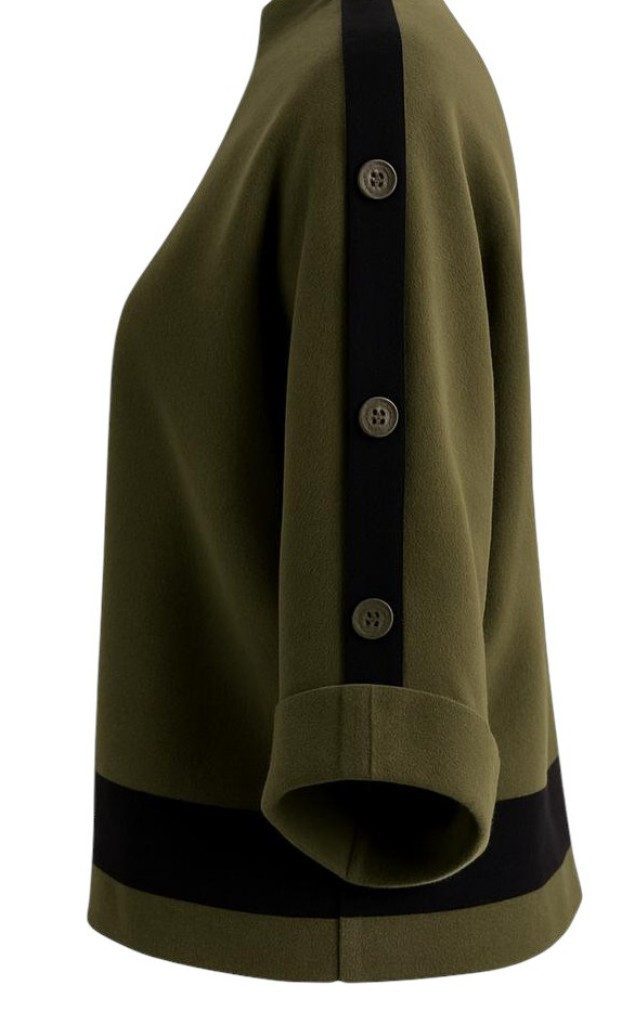 Mississhop Stehkragenpullover Damen Feinstrickpullover mit Knopfleiste günstig online kaufen