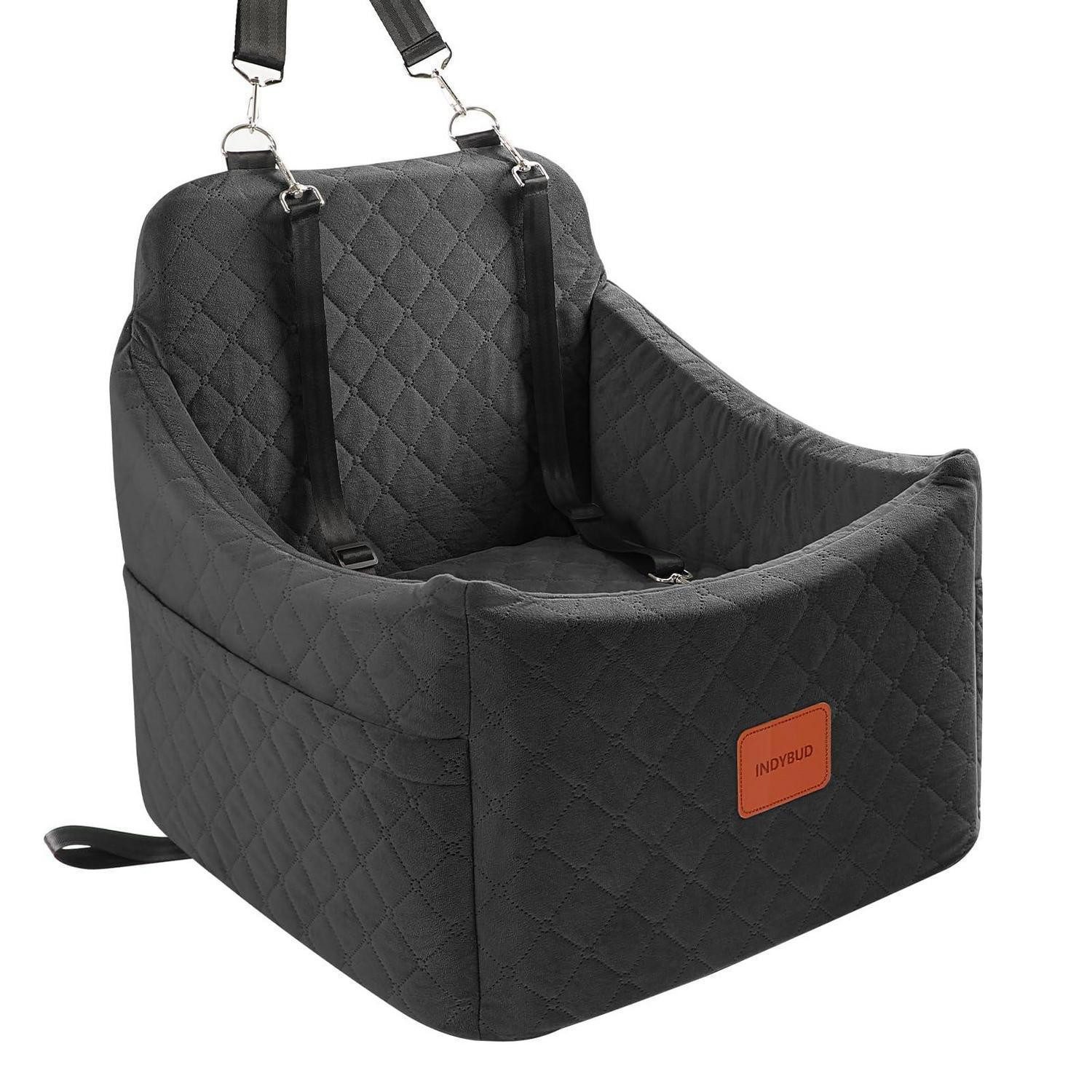 LuxusKollektion Hunde-Autositz Hunde Autositz Memory Foam Waschbar Sicherheitsleine Schwarz Mittel