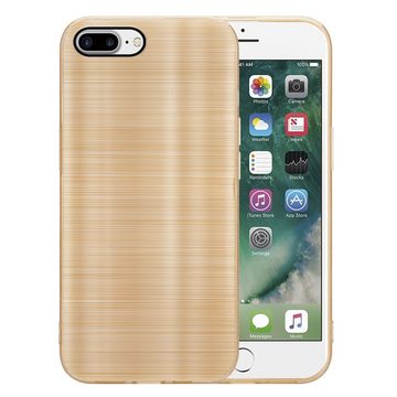 Cadorabo Handyhülle Apple iPhone 7 PLUS / 7S PLUS / 8 PLUS Apple iPhone 7 PLUS / 7S PLUS / 8 PLUS, Schutzhülle - TPU Silikon Hülle - im Brushed Design